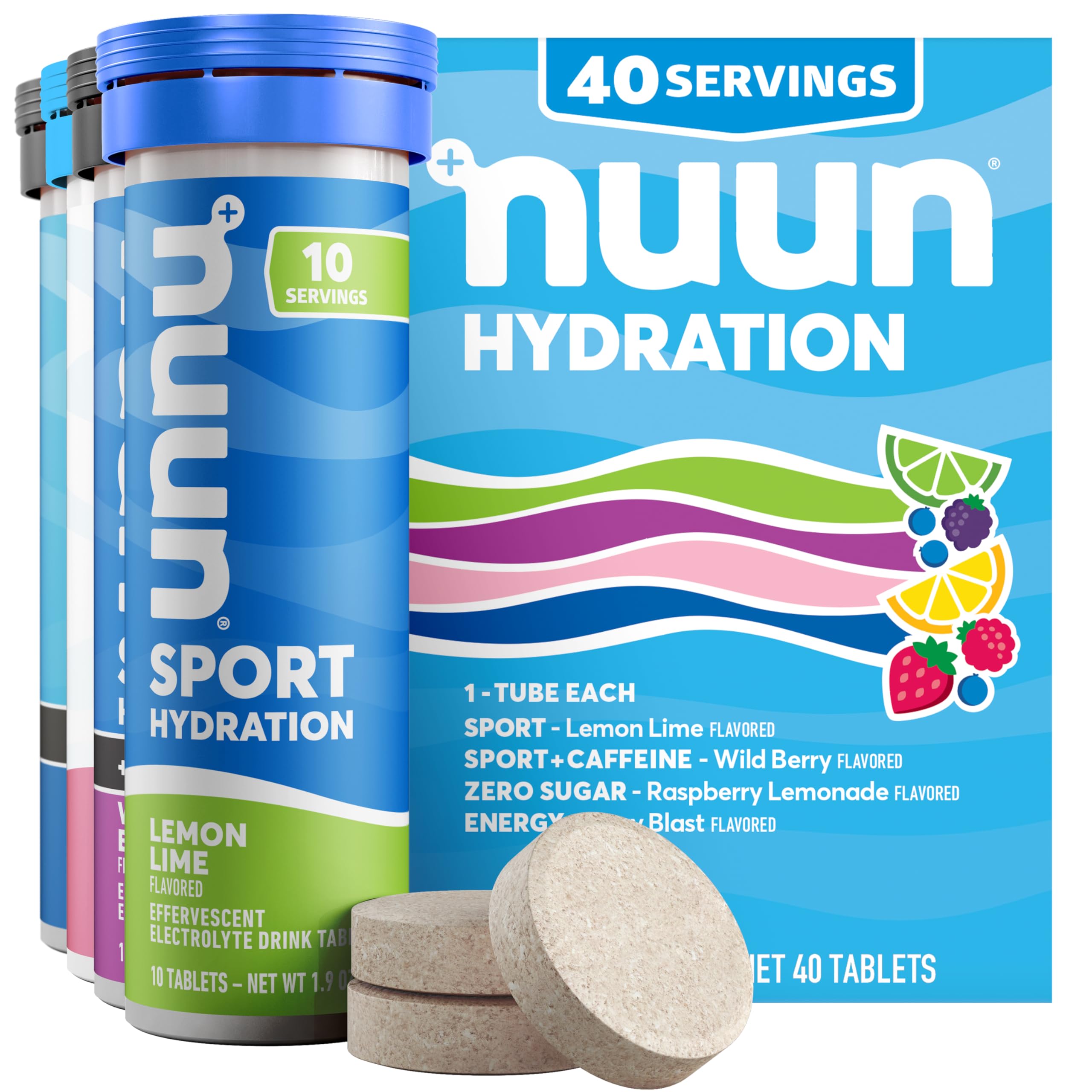 Sponsored Ad - Nuun Hydration Electrolyte Tablets - Sodium, Potassium, Chloride, Calcium, Magnesium, 1g & 0g Sugar Drink Mix | Vegan, Gluten Free, Non-GMO | Complete Pack, Mixed Flavors, 4 Pack (40 Total Servings)