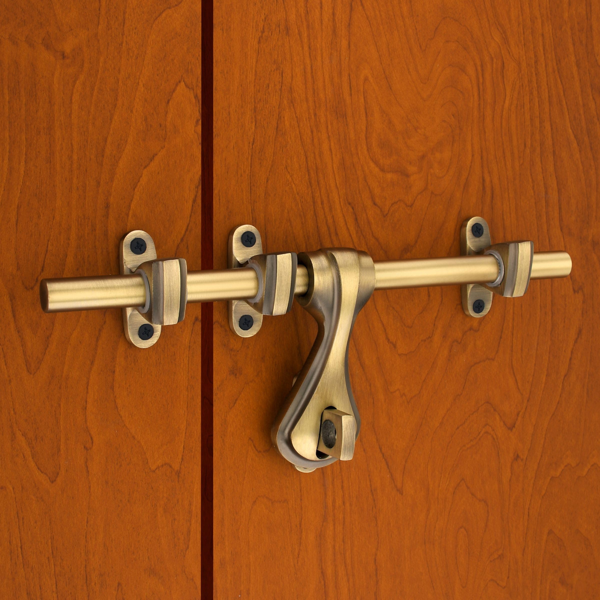 DUKE Premium 12-Inch Aldrop Door Bolt Antique Brass Finish Heavy Duty Alloy Double Door Handle for Main Doors, Bedrooms Gates - Rust-Resistant Hardware - Includes Mounting Screws (ALDROP Curve 3+1)-image-48