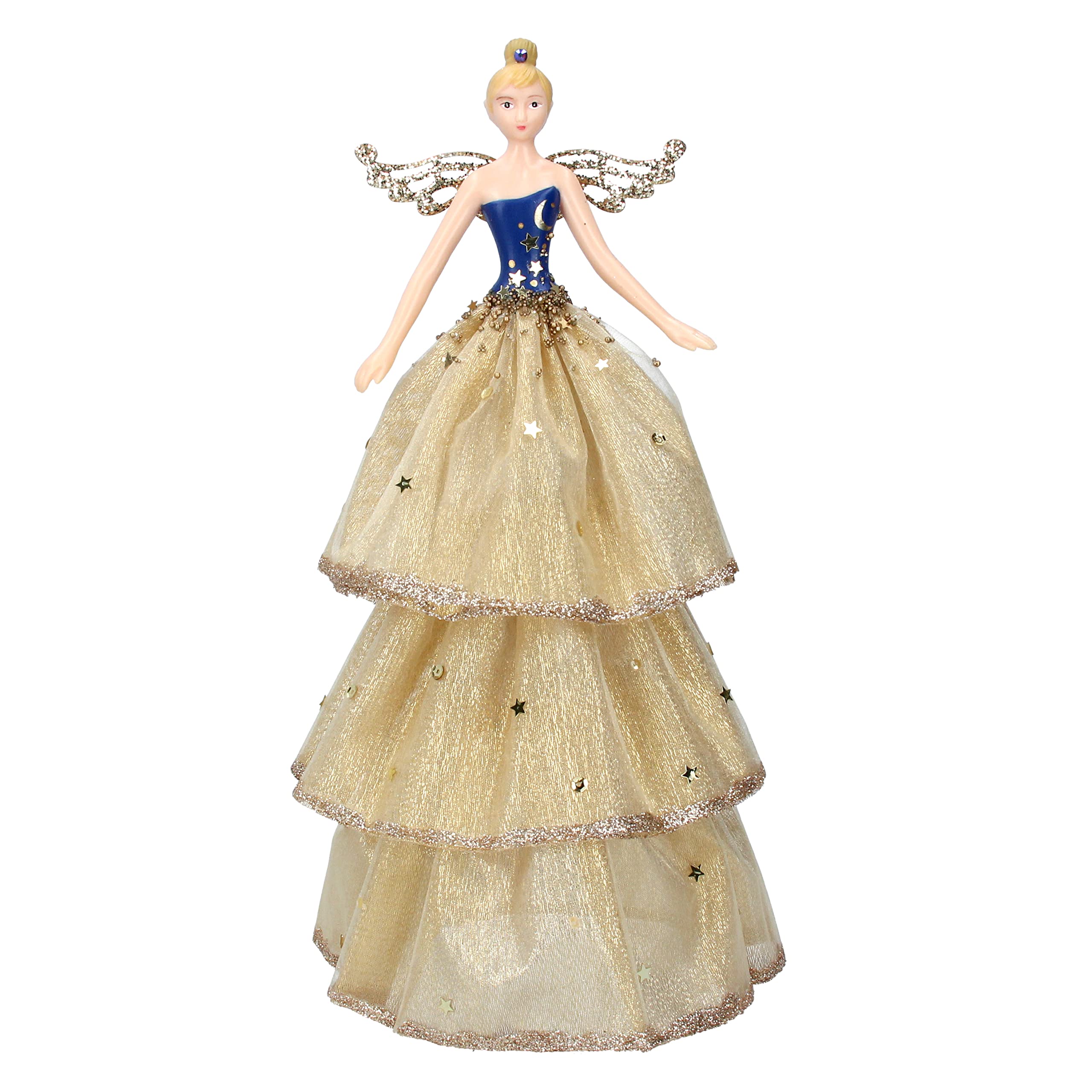 Árbol Top Angel de resina y tela: Alta costura y distinción navideña