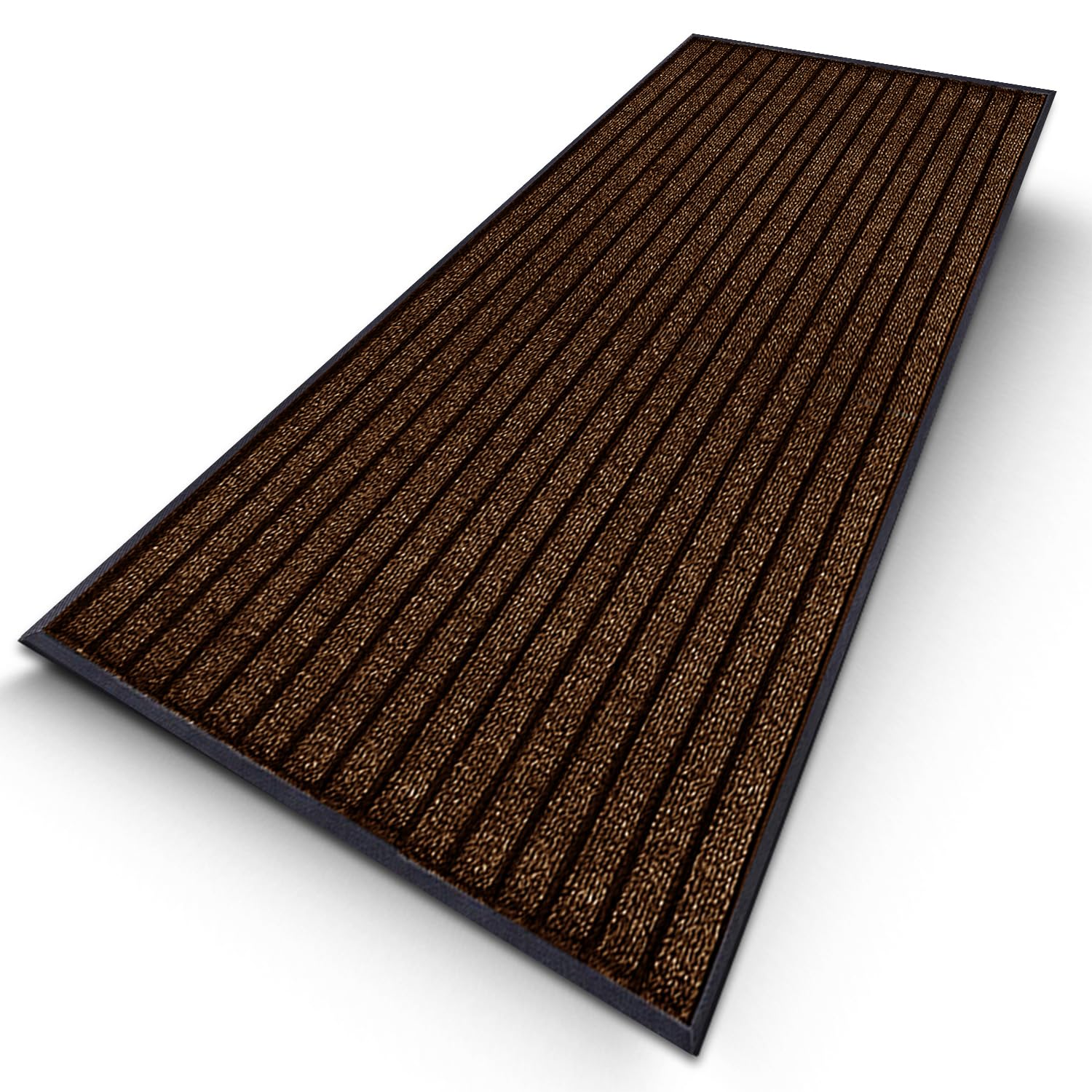 Prime Linens Waterproof Door Mats Outdoor Rug Stop Slip - Strong PVC Rubber Backed Floor Mats Anti Slip Washable Runner Rug for Hallways Hall Entrance Back Front Door (Brown, 60x180 cm -Small Runner)
