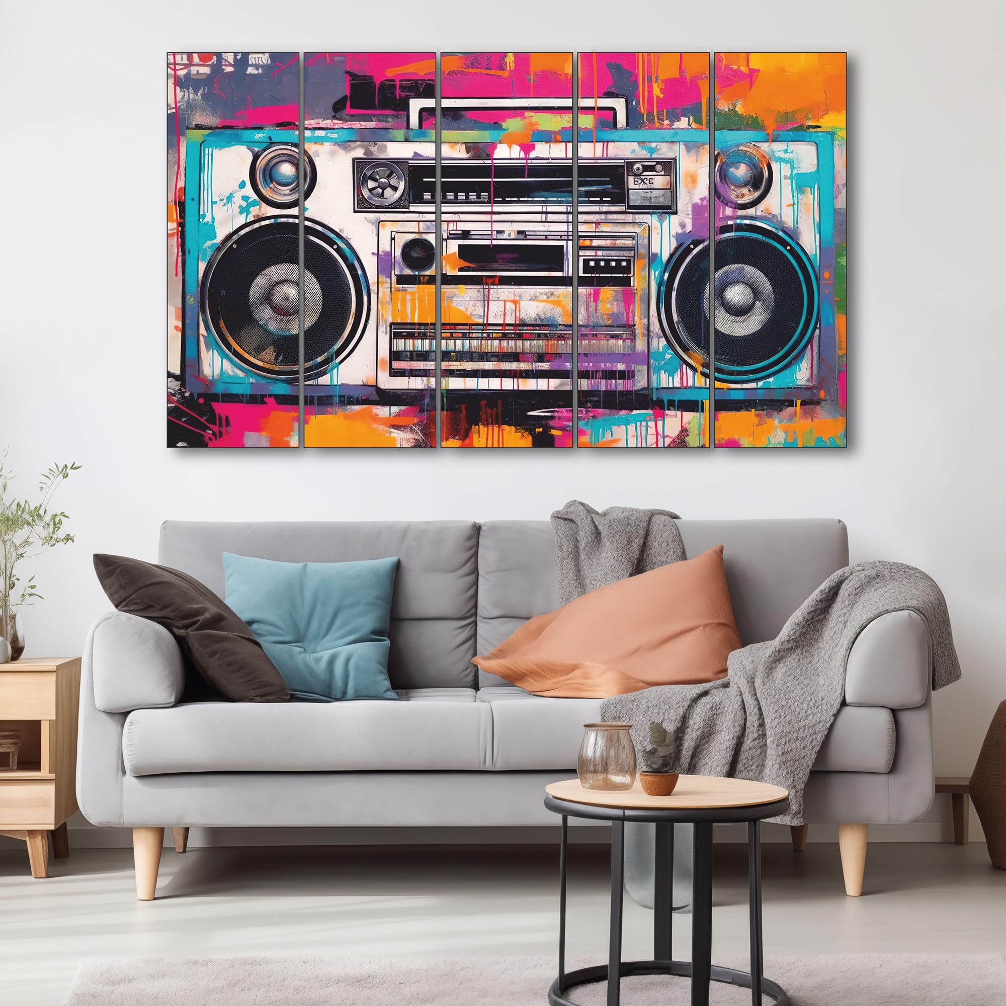 The Castle Decor Colour Music Art Radio painting with frame 5 Big