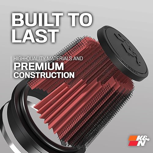 Miniatura 5 de K&N Filtro de aire universal con abrazadera original de alto flujo de por vida Rendimiento, Premium, Lavable Diámetro de la brida 4 pulgadas, Altura