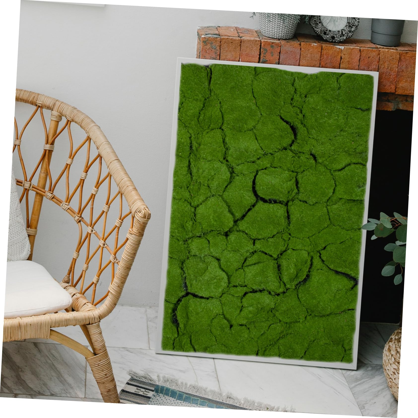 Cabilock Césped Artificial de Musgo Realista para Jardín y Dormitorio, Alfombra de Musgo Verde Material de Algodón y Algodón de Perla, Resistente al Desvanecimiento