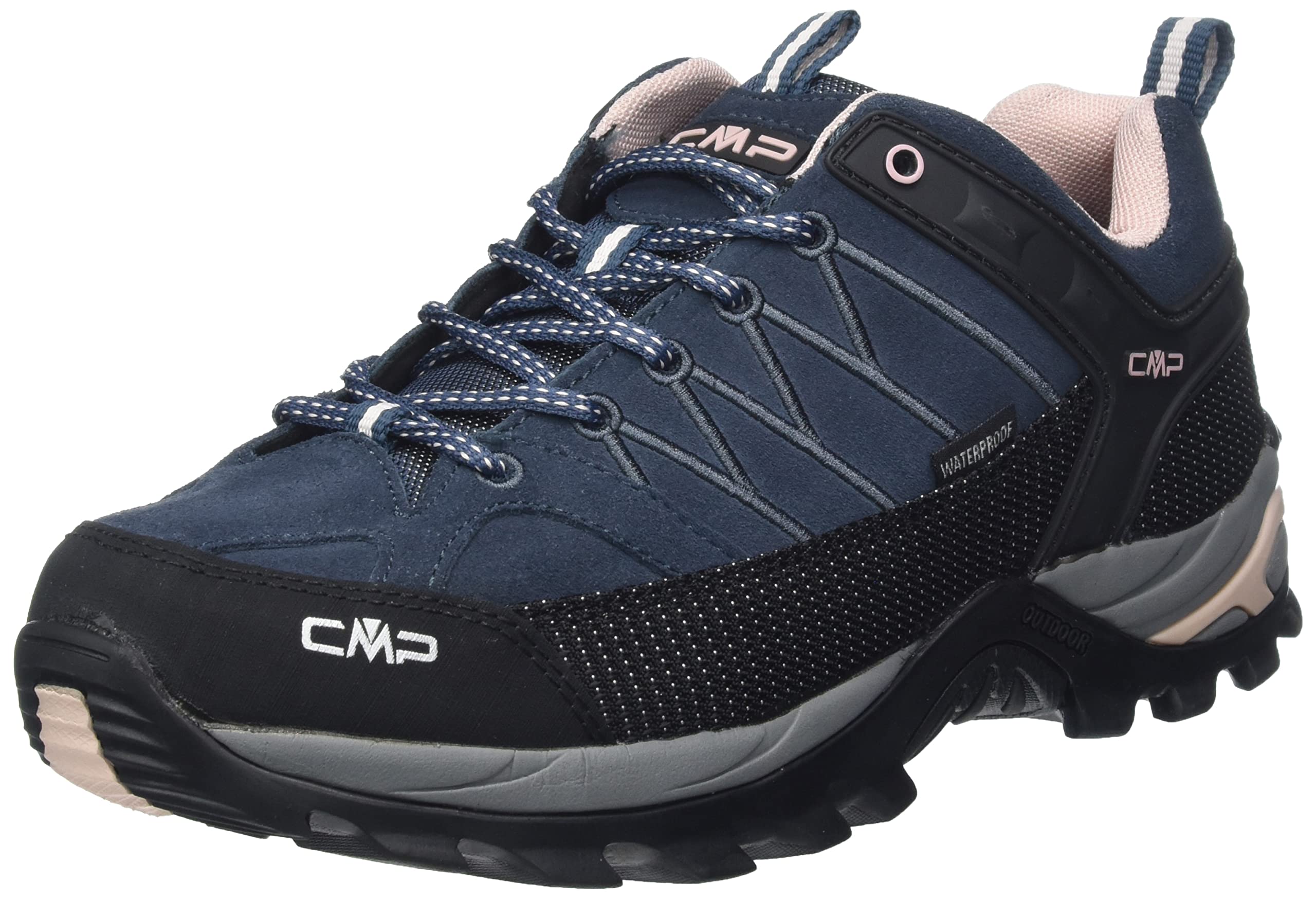 CMP Rigel Low Wmn Trekking Shoes Wp, Walking Shoe, Asphalt-Antracite-Rose,