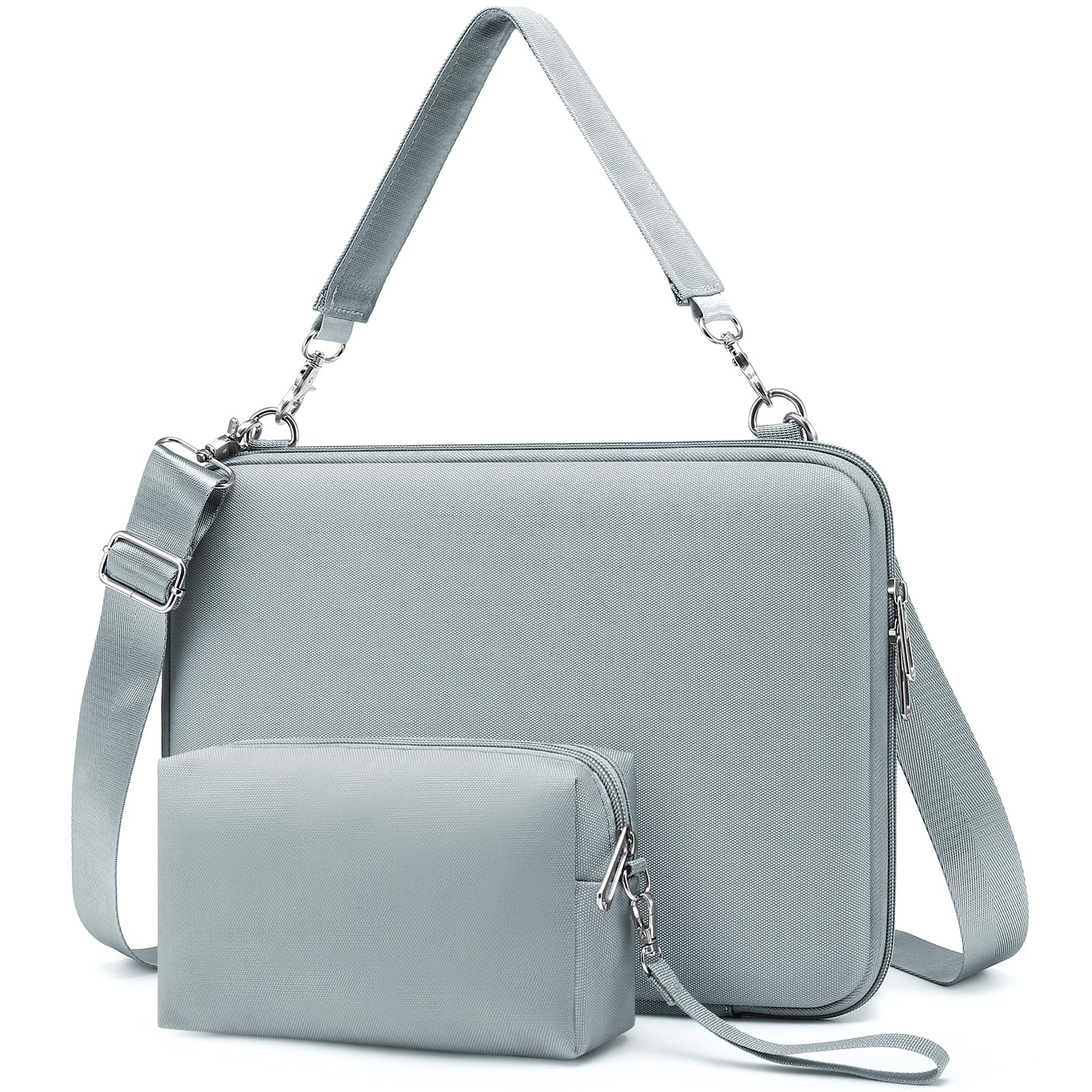 HYZUO 17-17,3 Pollici Custodia Rigida Portatile Borsa, Blu Cenere