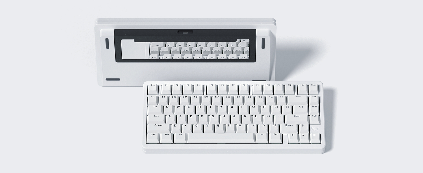 キーボード Womier sk75 SW x HMX Milky White Amazon.com: Womier SK75 75% Keyboard with Full Aluminum Wireless