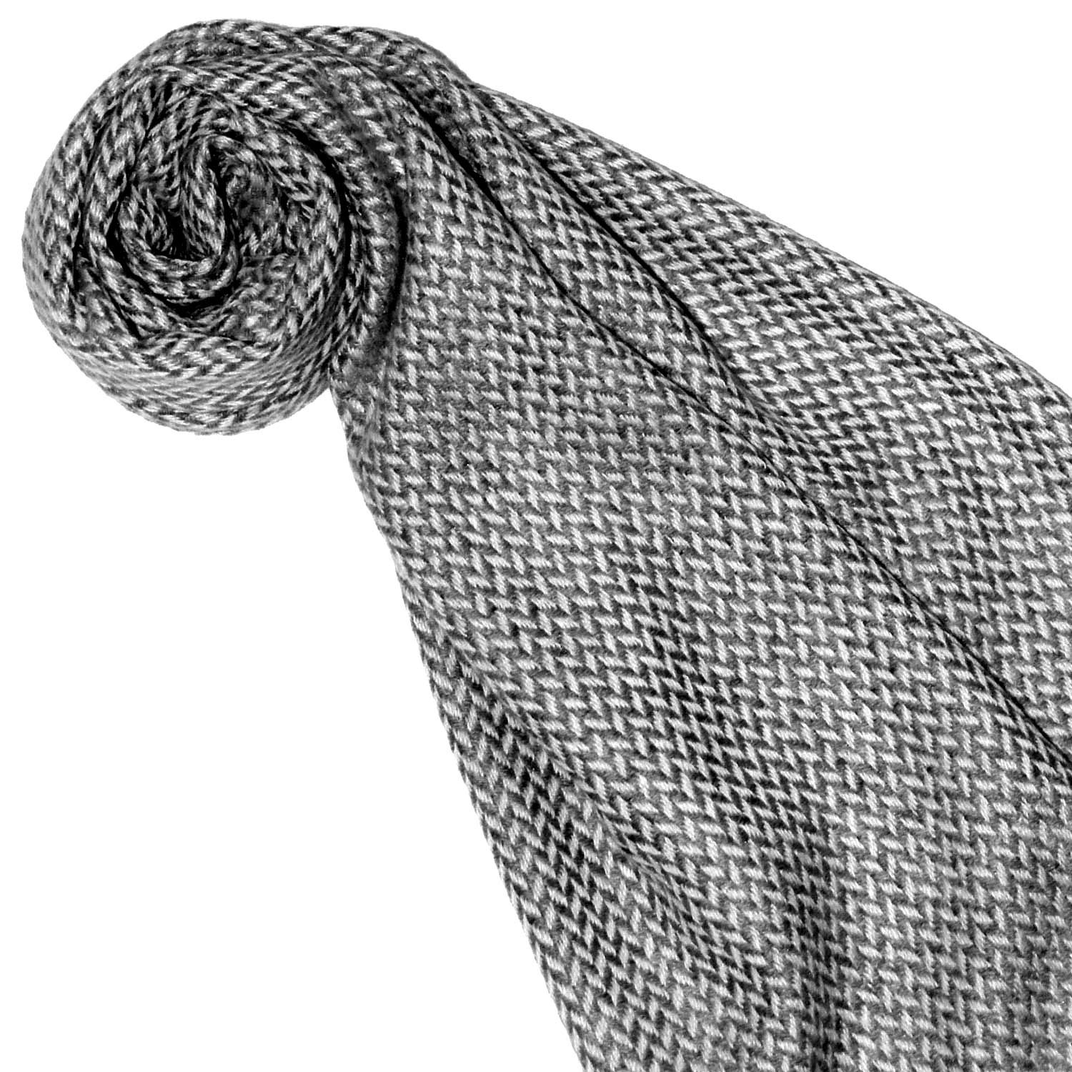 Lorenzo Cana 7859411 Sciarpa 100% cashmere, leggera, in fibra naturale, motivo a spina di pesce, da uomo, colore grigio
