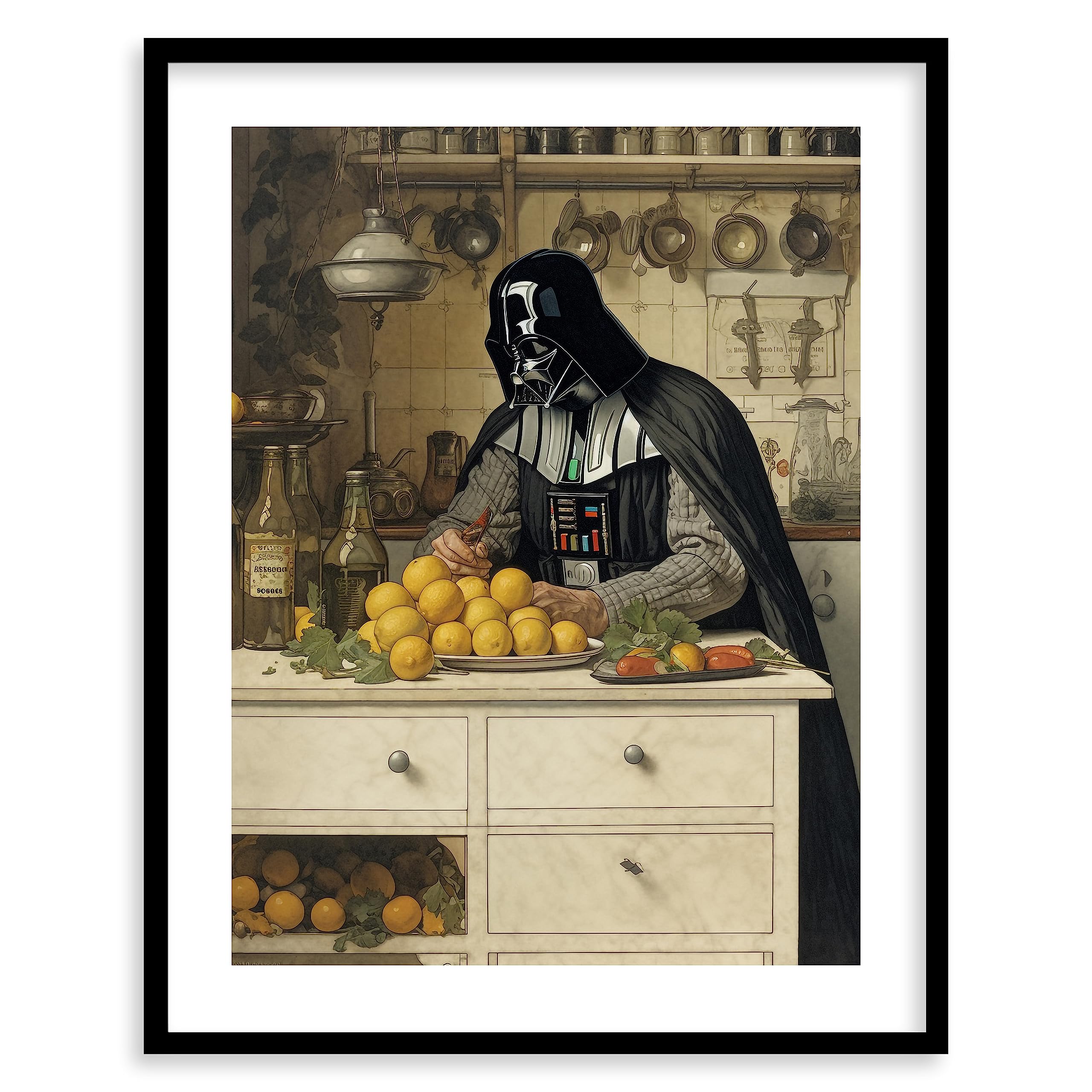 Star Wars Kitchen Art Prints - Premium Giclee Fine Art Print - Aesthetic Darth Vader Boba Fett Yoda Wall Decor Print Poster for Kitchen, Home Décor,