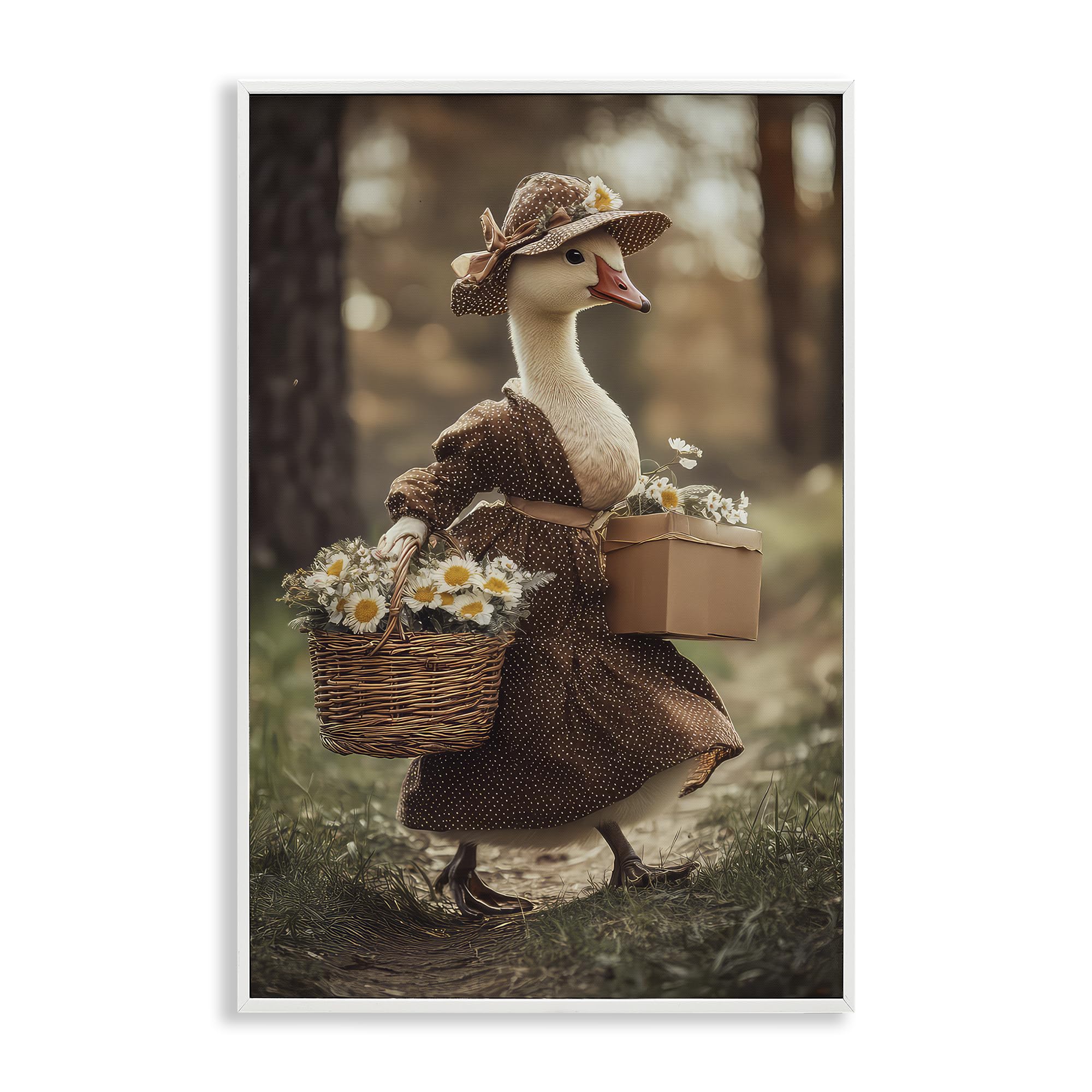'Mother Goose with Flowers'| Framed Giclee Art