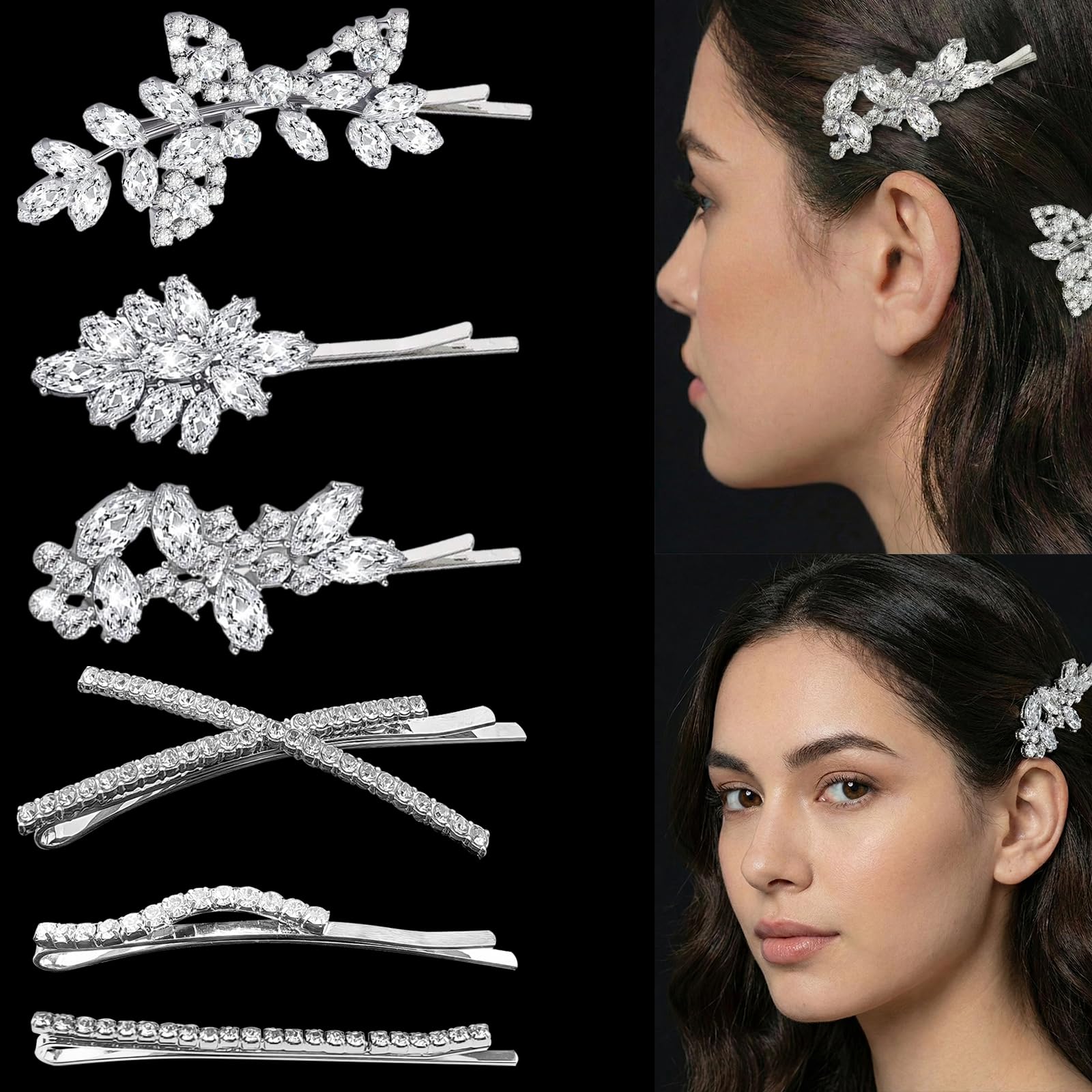 Amazon.com : REDANHA 6 Pieces Delicate Bridal Hair Clips