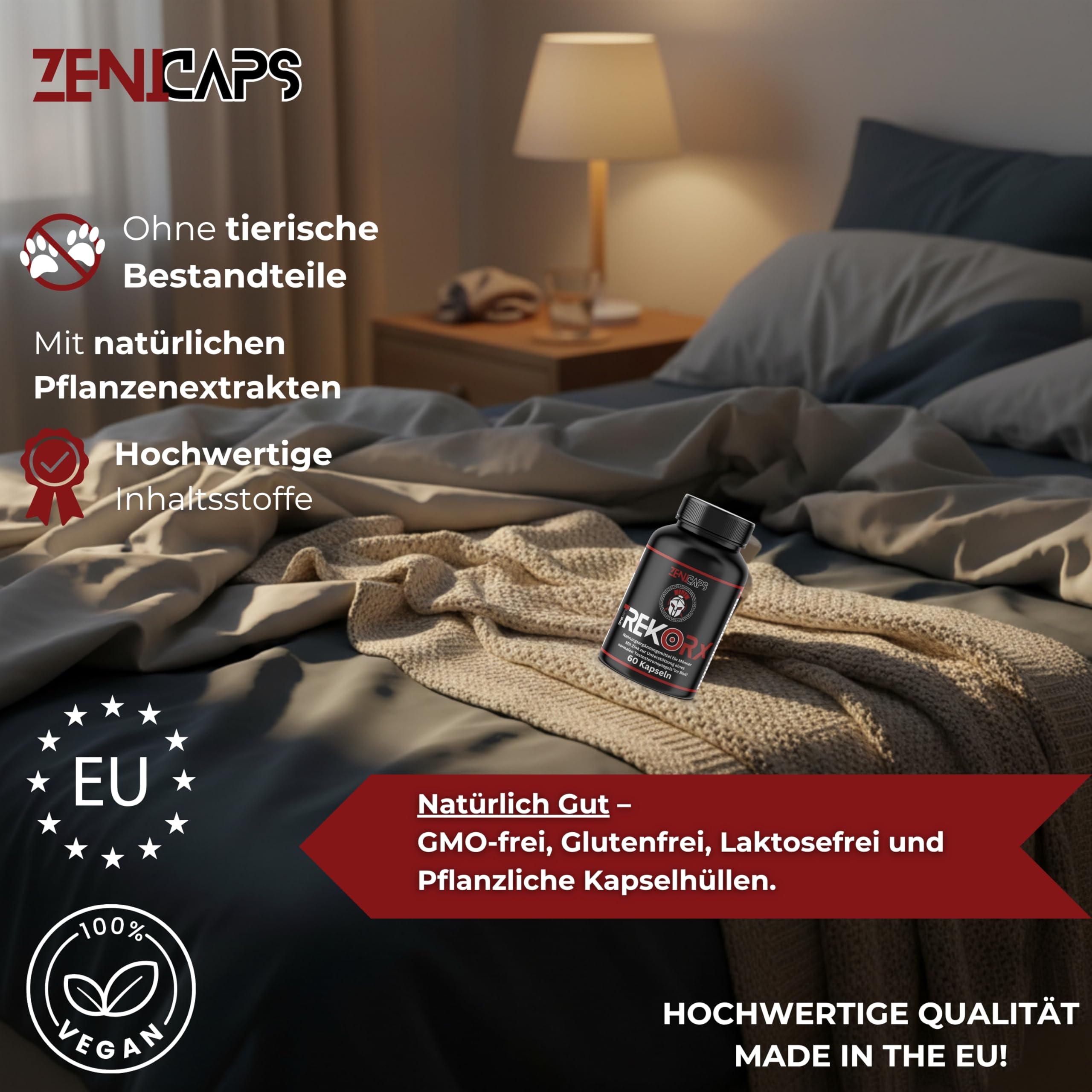 PRO Series REK ORX Kapseln Original | Für den aktiven Mann – mit Zink für den Testosteronspiegel* | Einfache Anwendung | mit L-Arginin, Tribulus Terrestris, Maca, Ashwaganda
