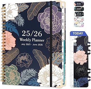 Planner 2025-2026, 12 Month Daily Weekly and Monthly Calendar Planner, Academic Agenda Journal Planners, Jul 2025 - Jun 2026, 6.5" x 8.6" Hardcover Notebook with Tabs for Office School Supplies