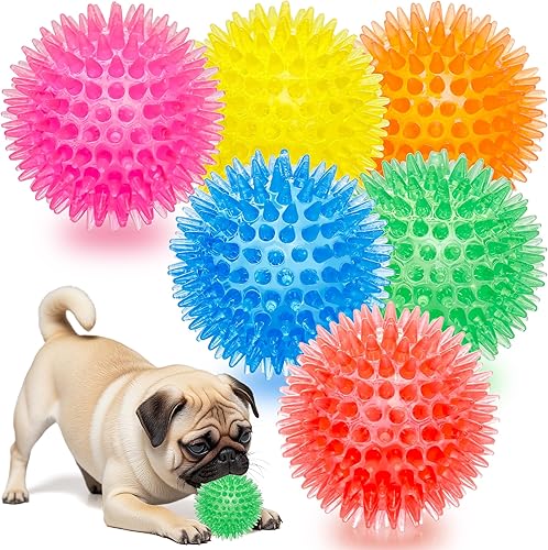 Miniatura 7 de Pelotas chirriantes resistentes de 4.5 pulgadas, juguetes para perros medianos y grandes, paquete de 4 juguetes indestructibles para perros