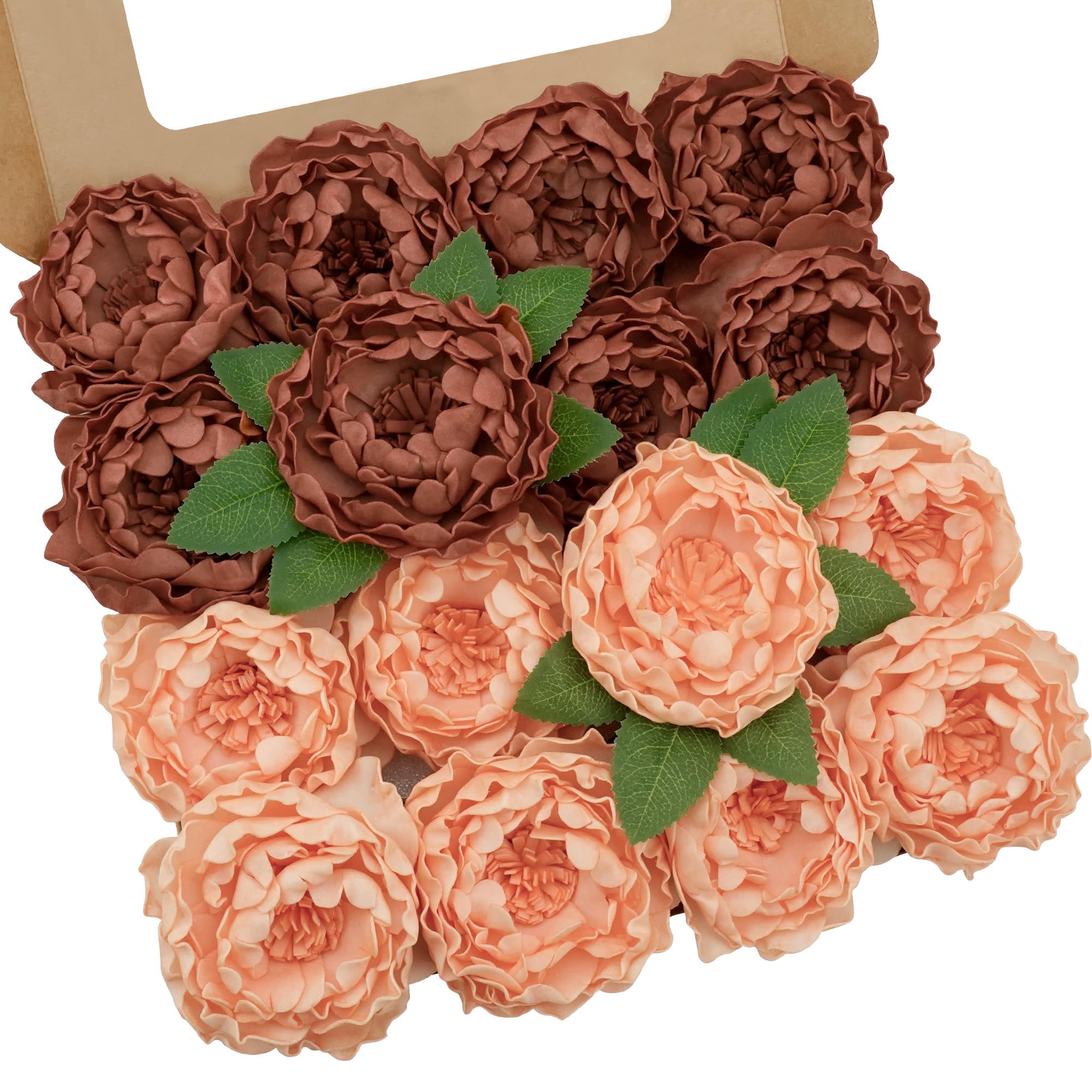 Artificial Flowers, 16pcs Terracotta Artificial Roses for DIY Wedding — image 1