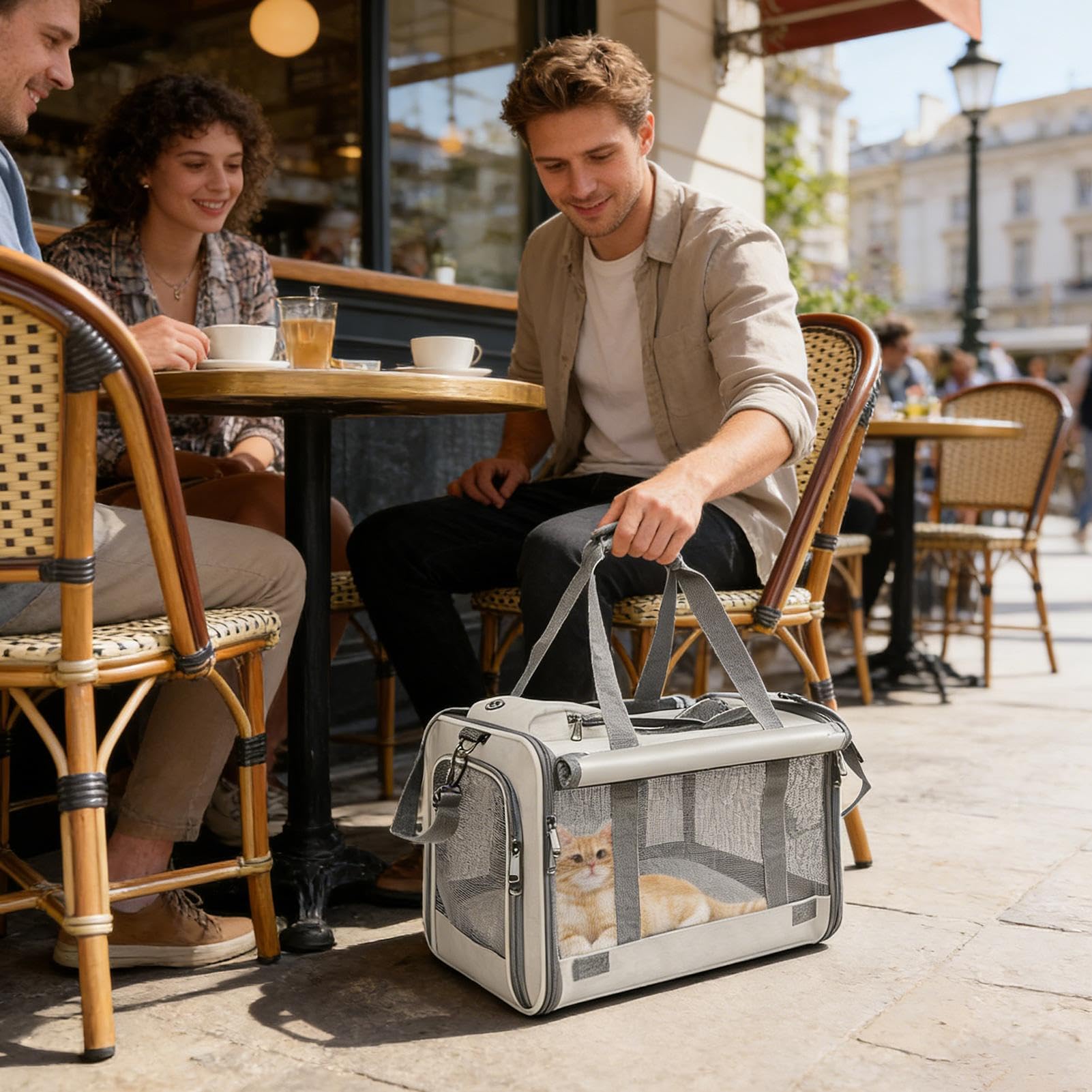 Tiertransporter - Bis zu 9 kg Reisebelüftung Tragbare Tasche | Katzen Reisetasche,Für Flugzeug Auto Camping Outdoor Abenteuer Krankenhaus Motorrad