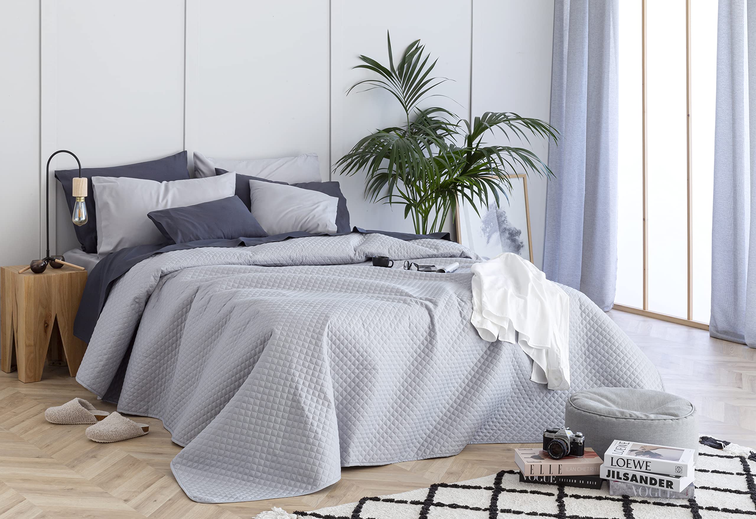 Copriletto Trapuntato In Microfibra Super Morbida - Tutte Le Stagioni | Misura 230x260 Cm Color Beige - Foto 5