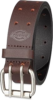 Men's Double Prong Leather Work Belt – Fully Adjustable, Regular & Big and Tall Sizes