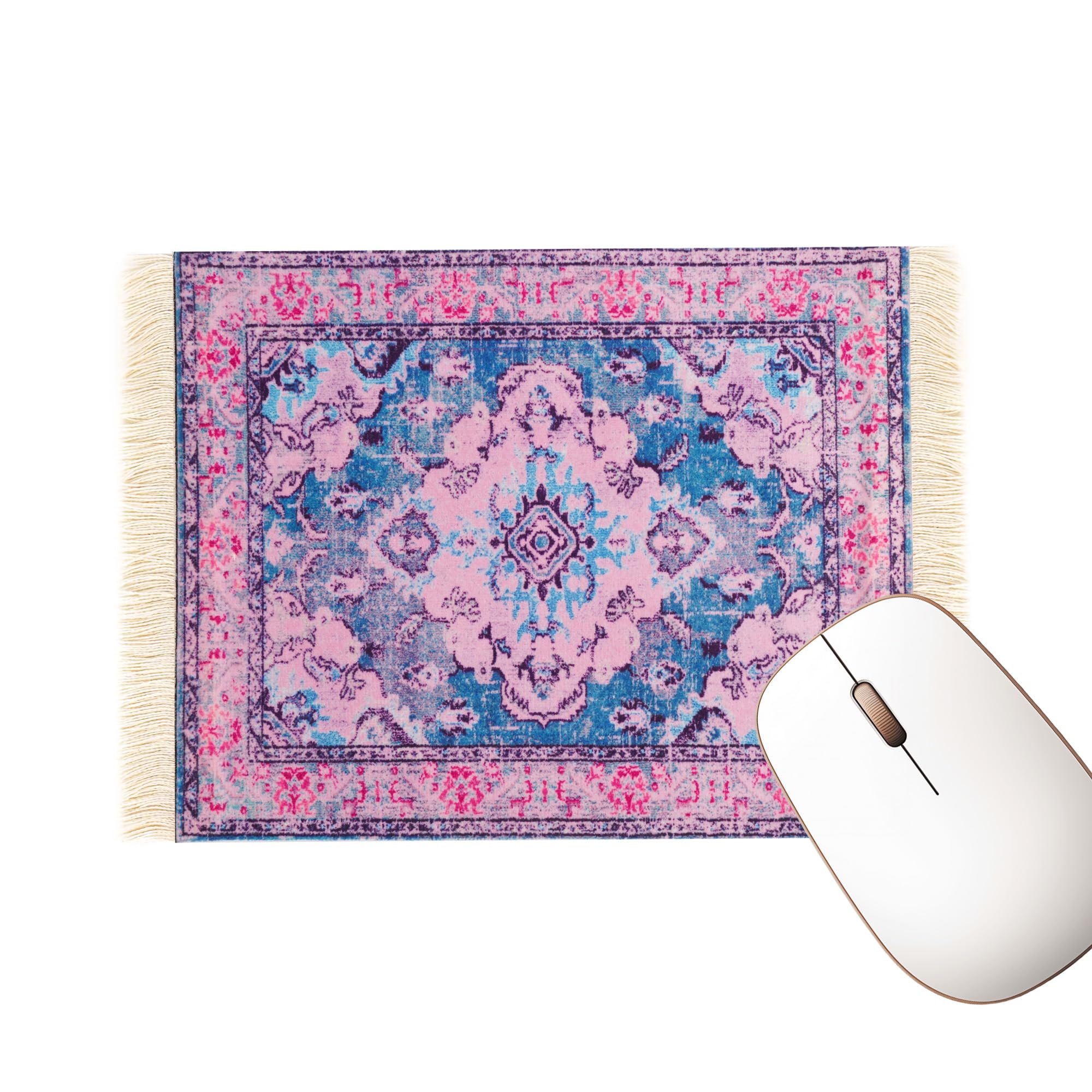 TOCCOOL Carpet Mouse Pad - Persian Style Design, Unique and Elegant, Ideal for Office Workers, Gamers, and Students (Pink Blue)