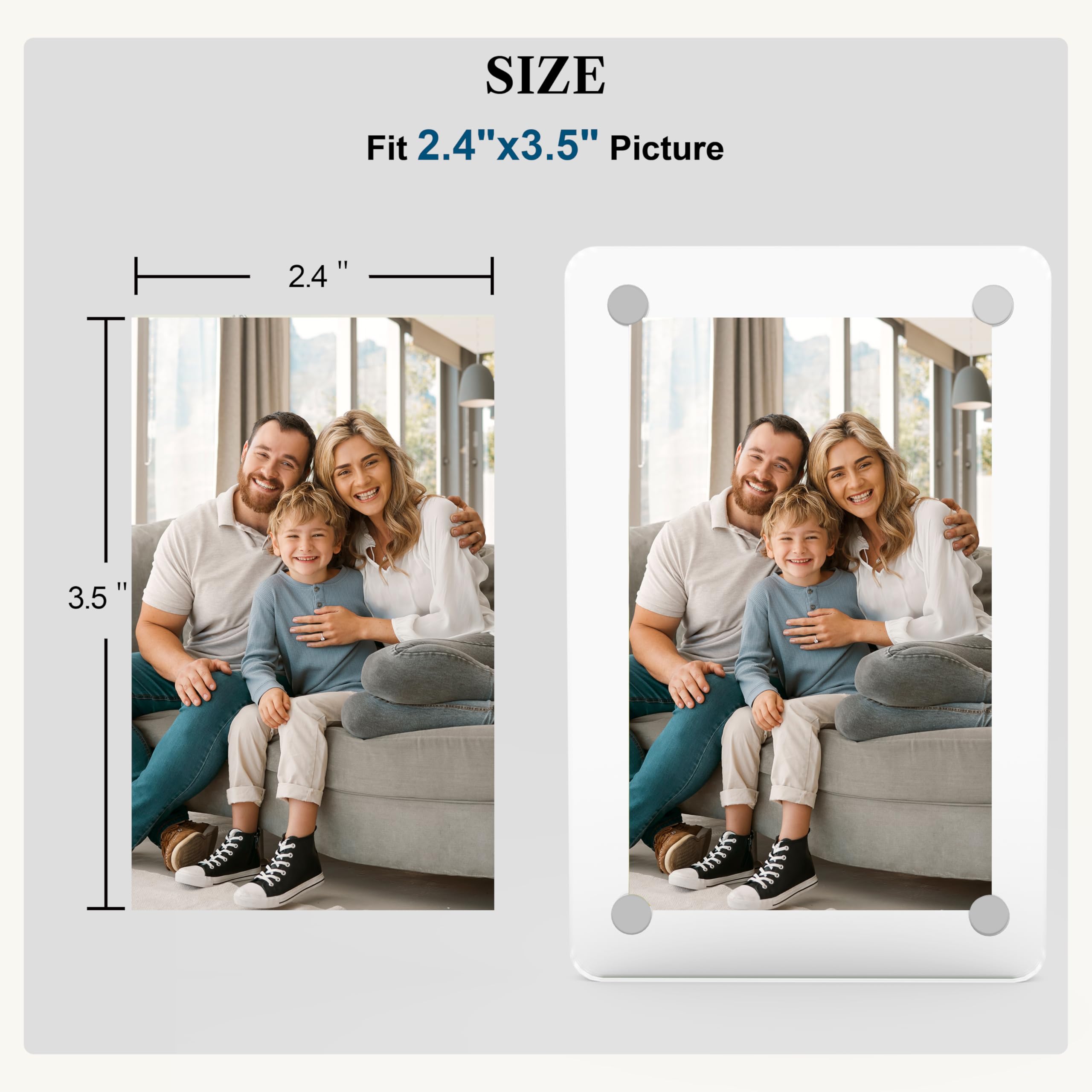 Car Sun Visor Photo Holder, Universal Magnetic Photo Clip, Decorate Your Car Visor Clip with Personality(2.4x3.5, 2PCS)