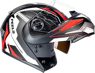 Capacete Moto Peels Escamoteável U-rb2 Ocean Preto Fosco e Vermelho