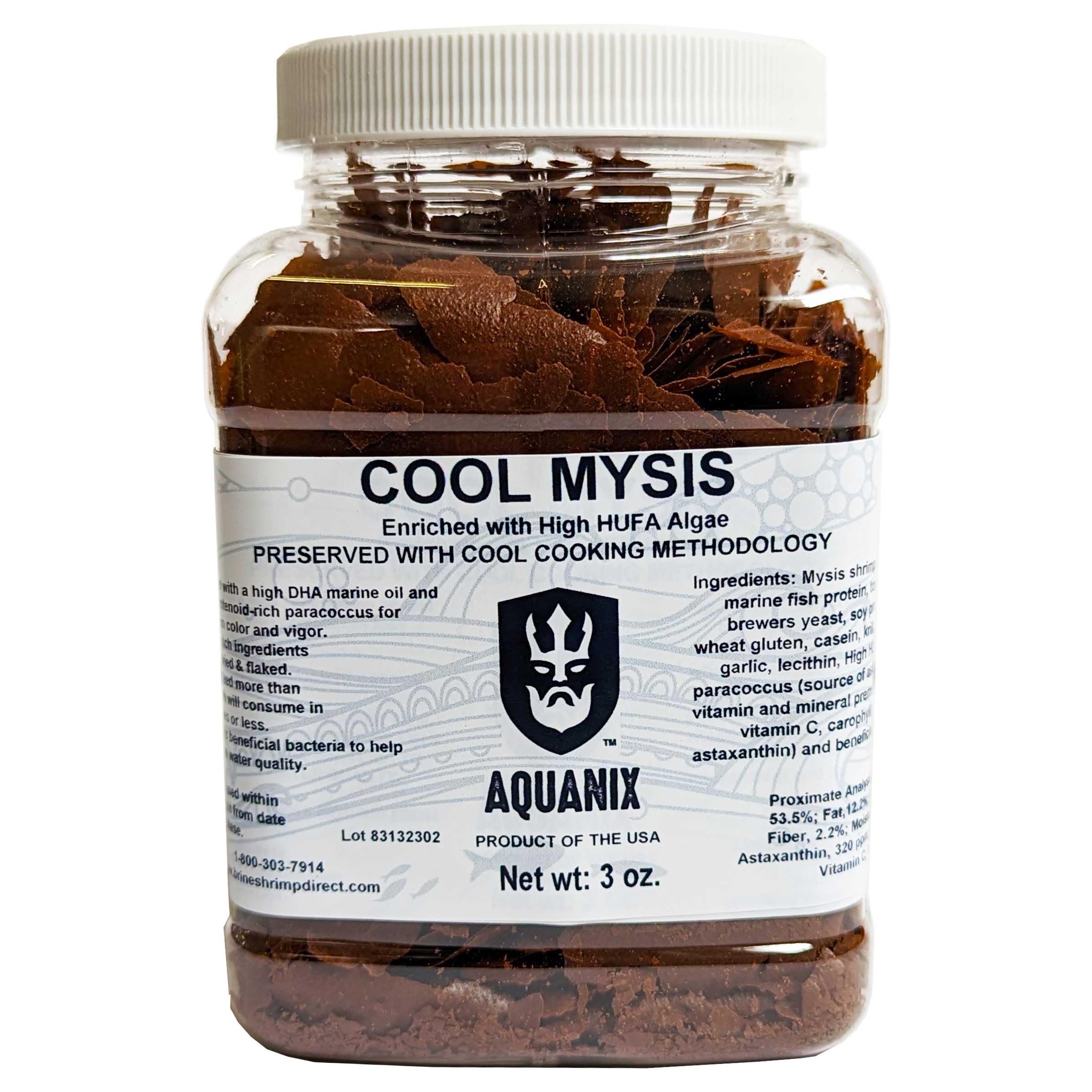 Brine Shrimp Direct Cool Mysis Tropical Fish Flake Enriched with High HUFA Algae, 3 oz