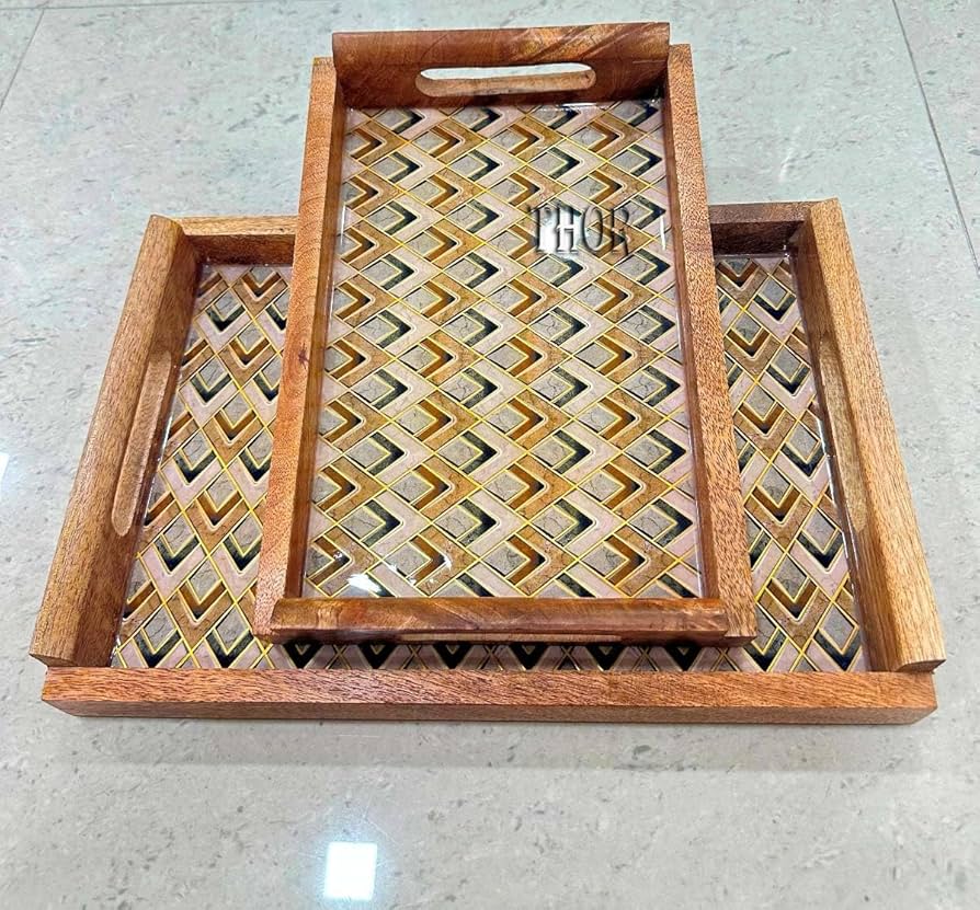 豪華　サービング　トレイセット Amazon | AIZYR 竹製仕切りサービングトレイ - 9グリッド 木製