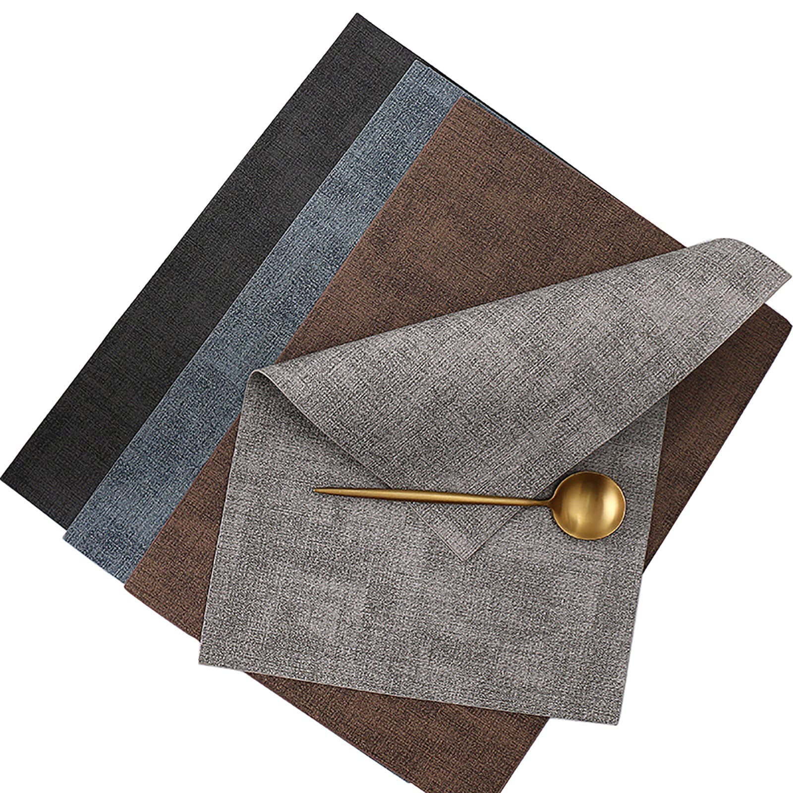 Lot de 4 sets de table en cuir synthétique imperméables et lavables pour repas