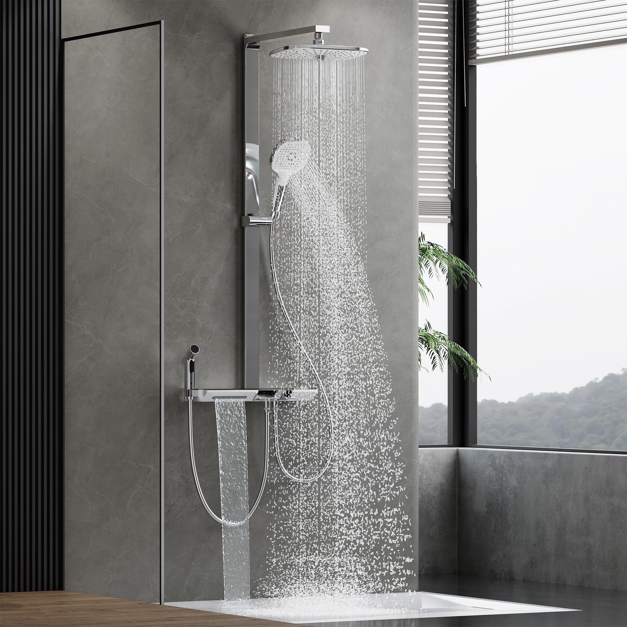 HOROW RainFlexi N2 Duschsystem Regendusche mit Thermostat