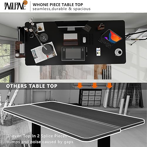 Miniatura 3 de Escritorio eléctrico de pie  Escritorios sentados a pie para oficina en casa y juegos  Mesa de computadora de pie ajustable en altura  Escritorio de