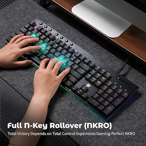 Miniatura 7 de Hexgears x Hyeku Teclado para juegos de perfil bajo con diseño ultrafino, teclado mecánico RGB inalámbrico de 2 modos, control de medios dedicado e