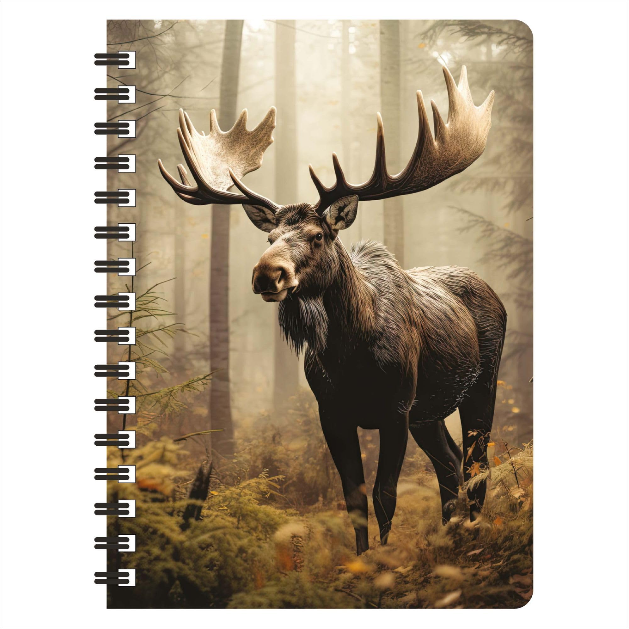 3D LiveLife Jotter - Moose Dawn from Deluxebase. Spiral Bound A6 Notebook with 80 Plain Recycled Pages. Pocket Sized Animal Notepad, Journal or Drawing Book with Cute Cover