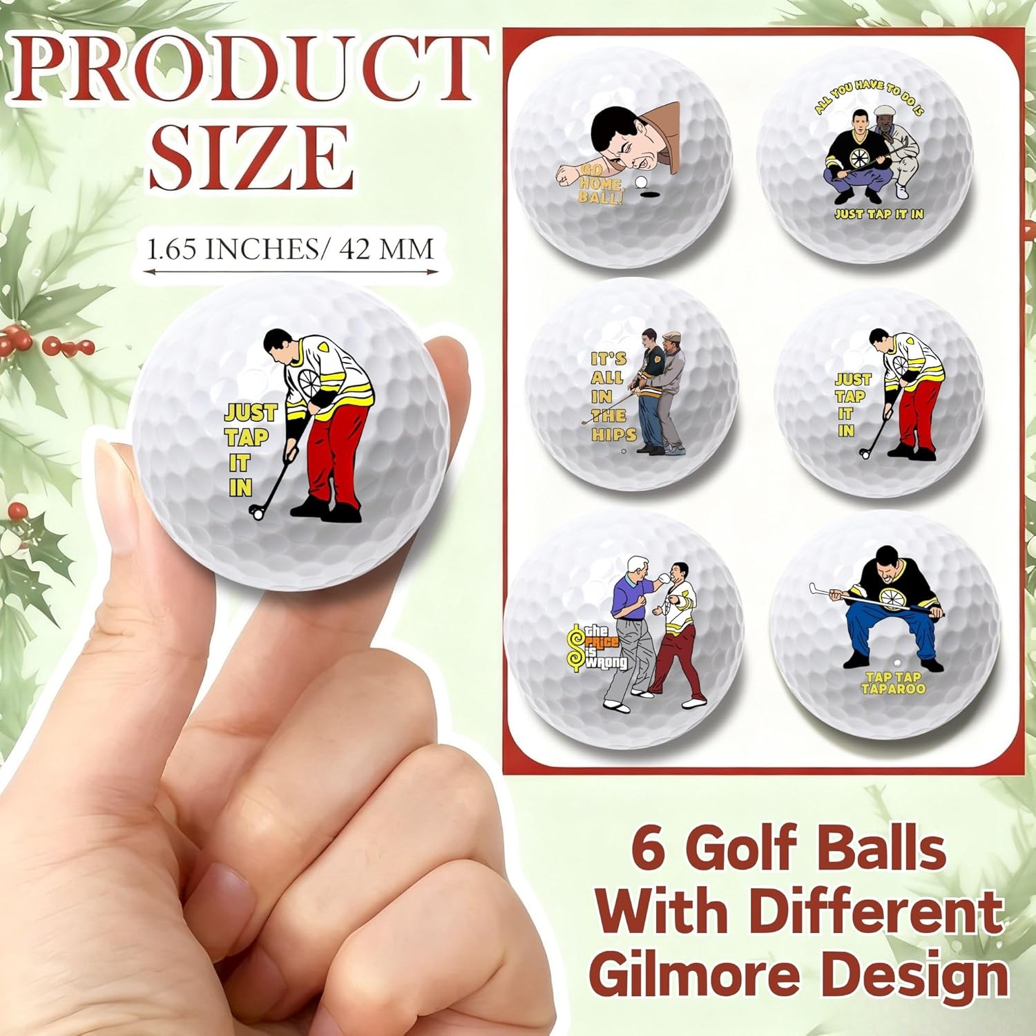 6 Pcs Funny Golf Balls for Father’s Day Christmas Birthday Gift, Trick Novelty Golfer Set for Dad Coworkers Golfers Golf Lovers - Image 4