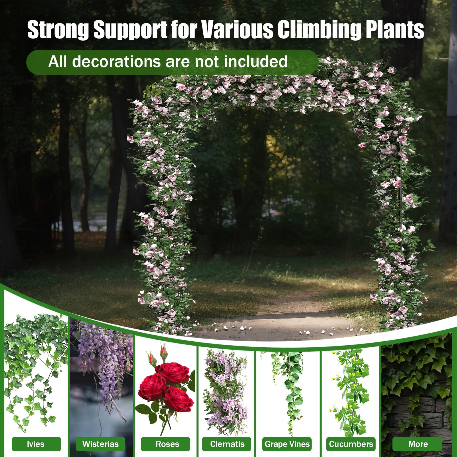 Backdrop Stand Pipe Kit, 10'x50' Portable Background Support System Curtain Frame Telescopic Adjustable Background Metal Frame with 6 Steel Base for Wedding Birthday Party Banquet Decorations