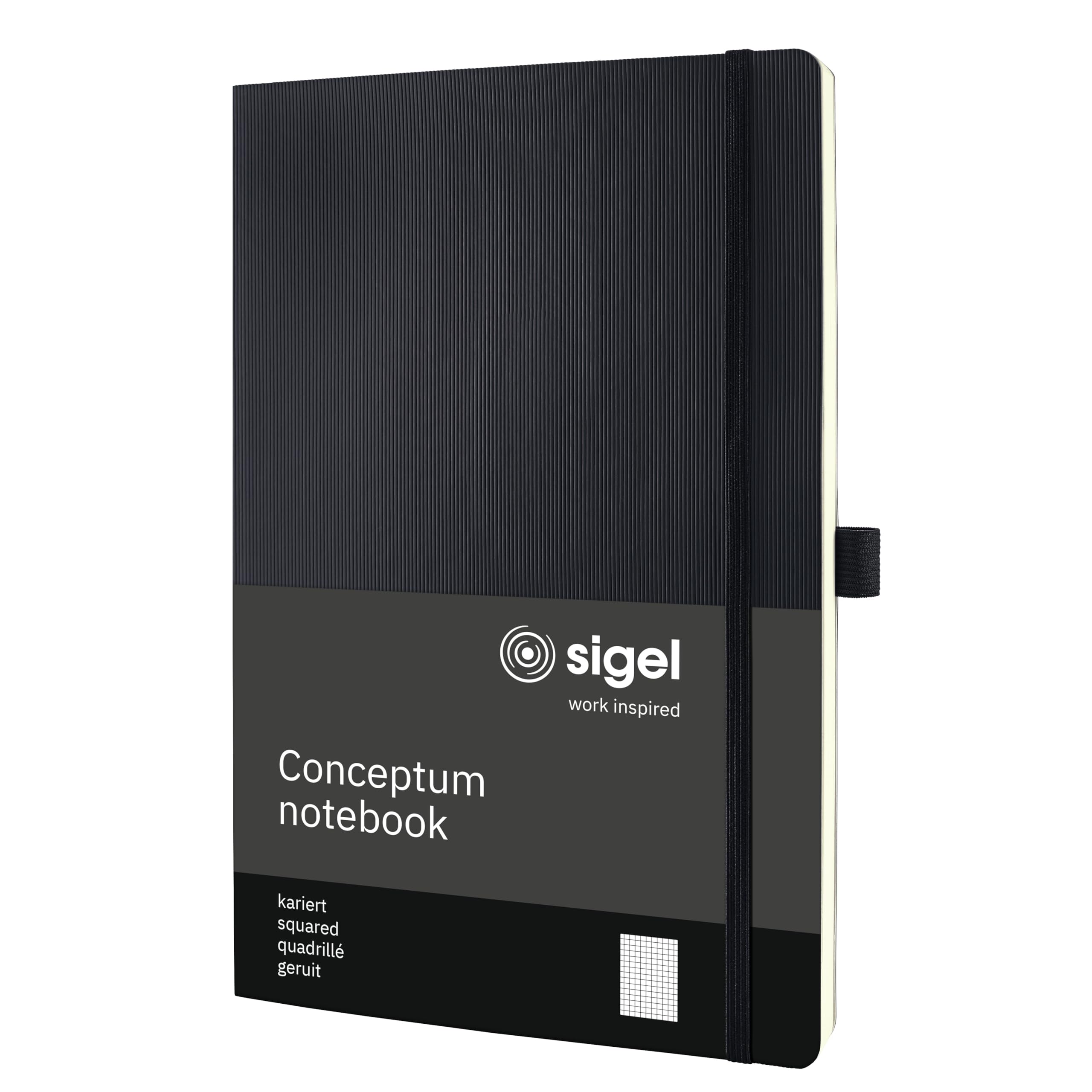 SIGEL CO310 Premium Notebook squaRed, A4, softcover, Black - Conceptum