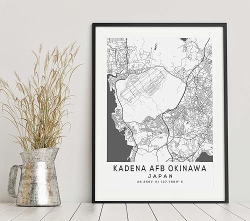 Miniatura 6 de Mapa de Kadena AFB Okinawa, Japón, Light 2 (8x10)