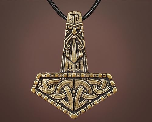 Miniatura 2 de Baldur Jewelry - Large Thor's Viking Celtic Knot Knotwork Thors Hammer Necklace Pendant - Mjölnir Viking Norse God Thor Hammer Pendant Viking