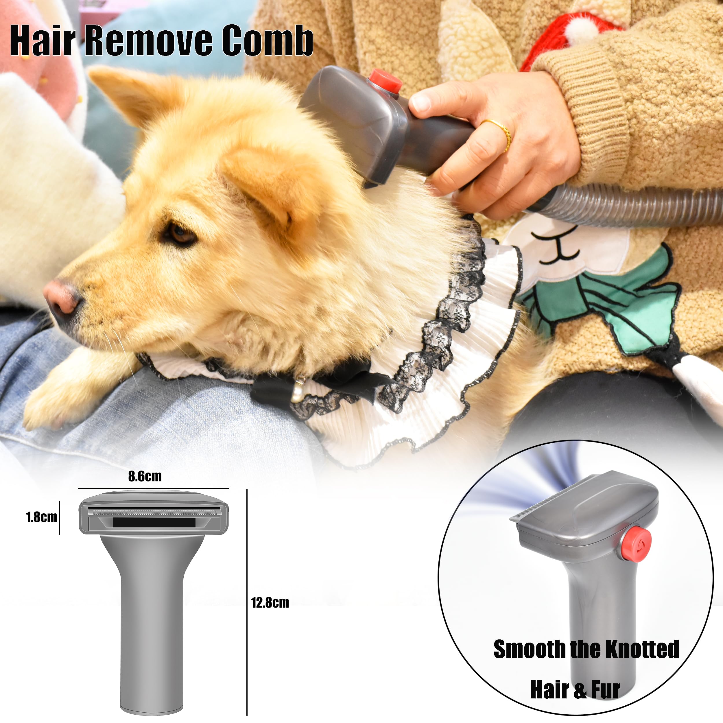 Italdos Kit Tosatrici Toelettatura compatibile per Dyson V7 V8 V10 V11 V15 spazzole autopulenti per cani e gatti, kit Spazzole Tosatrice per Animale Domestici