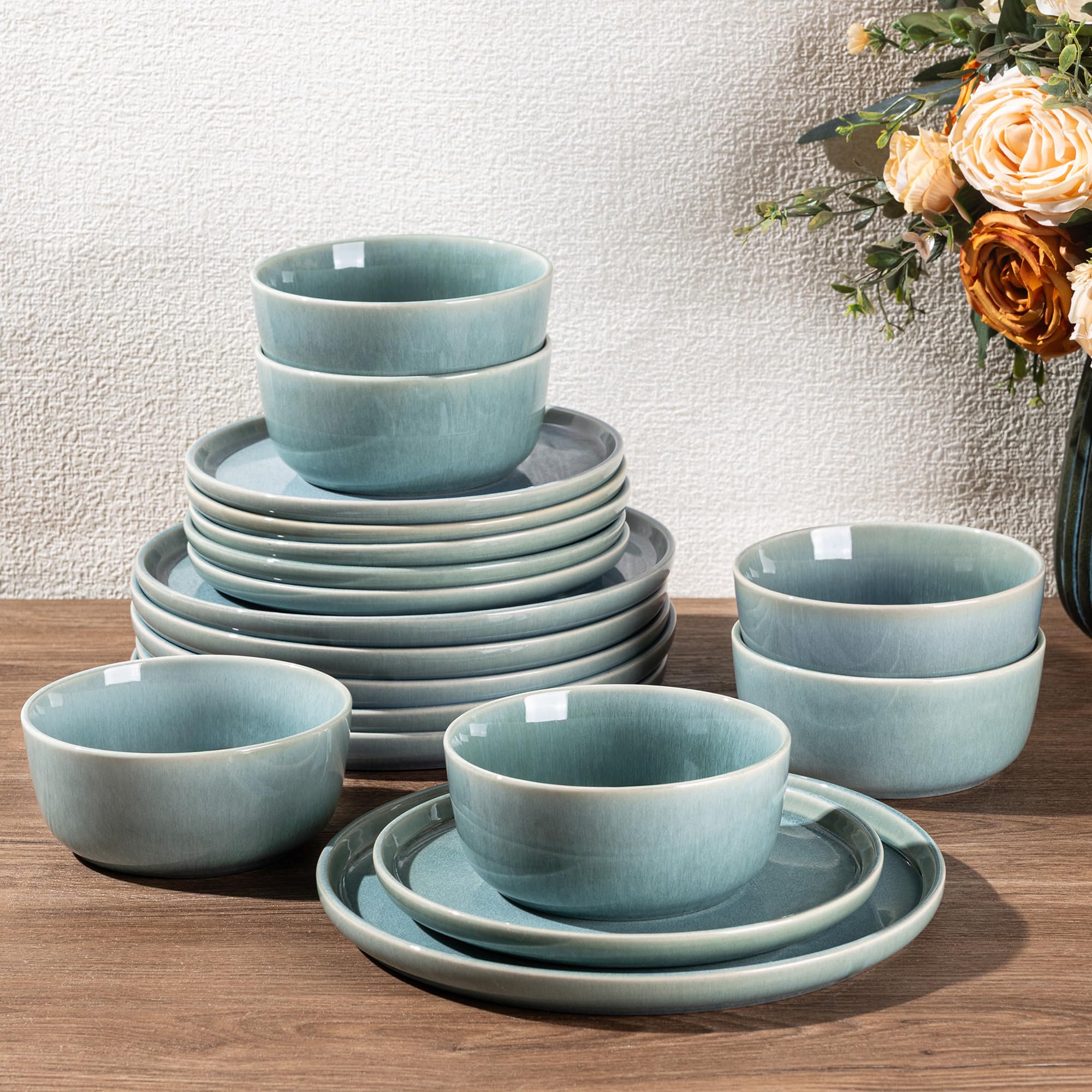 Amazon.com | GBHOME Dinnerware Sets for 4, 12 Pieces Ceramic