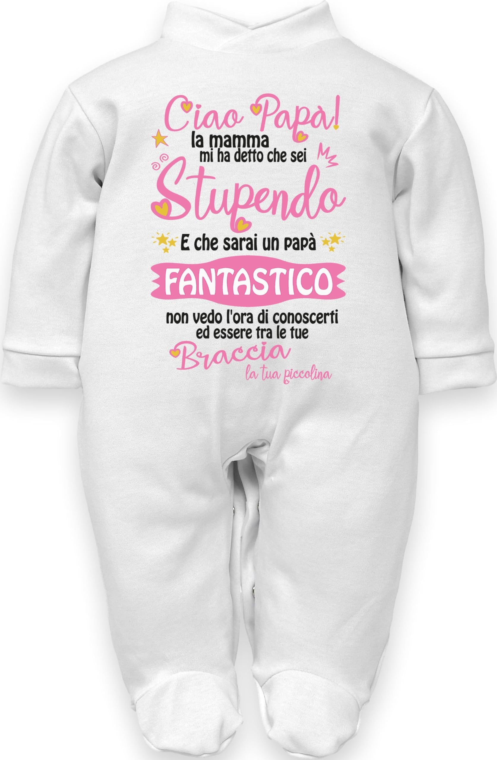 corrdino neonato tutine body capello bavette per neonati cotone frasi per futuro papà, regalo nascita sarai papà, papà sto arrivando