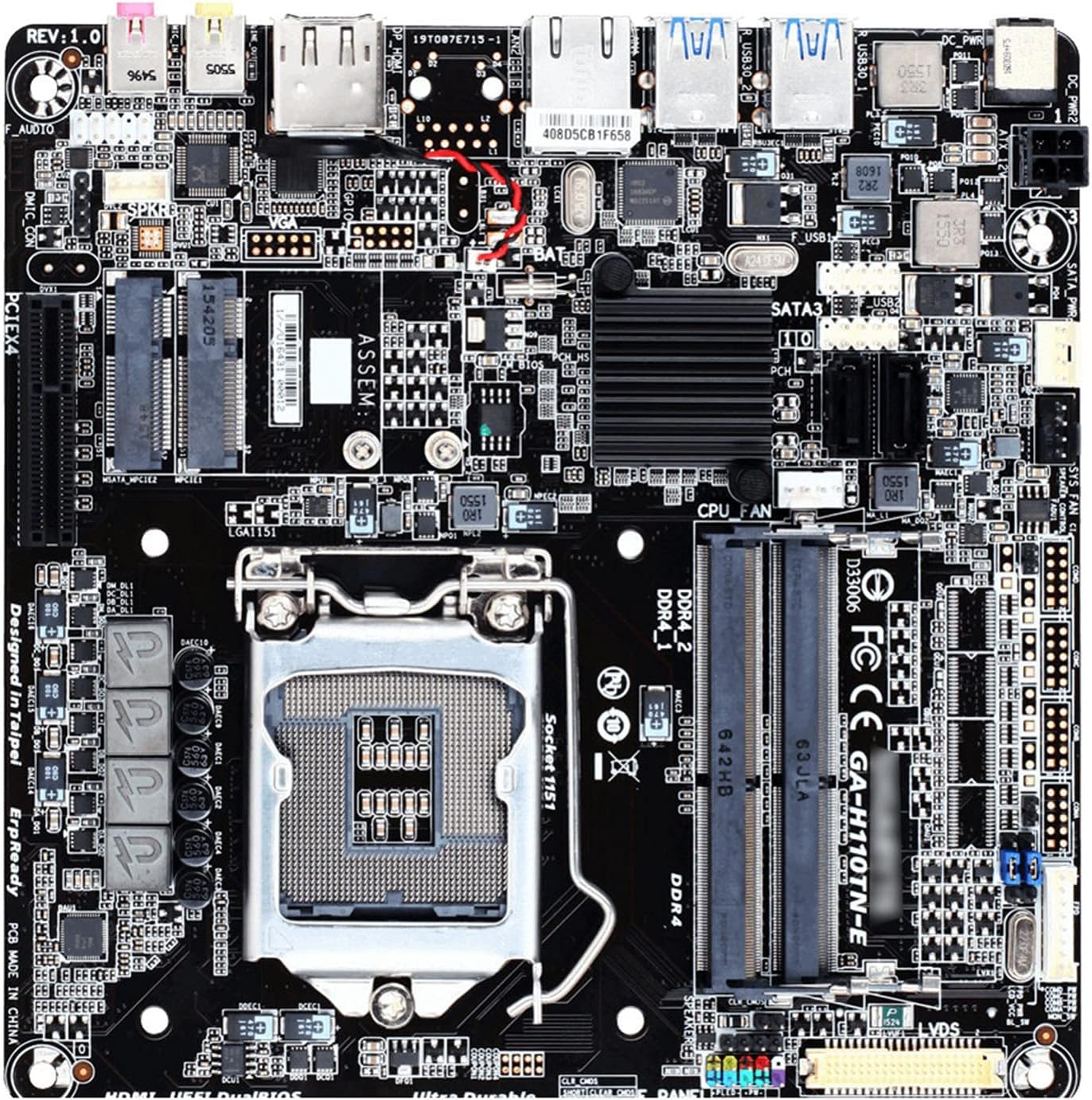 MYHJ ITX 17 * 17 HTPC Fit for Gigabyte GA-H110TN-E DDR4 H110TN-E H110 LGA 1151 Mini-ITX, Placas Base de computadora, Placa Base de Escritorio