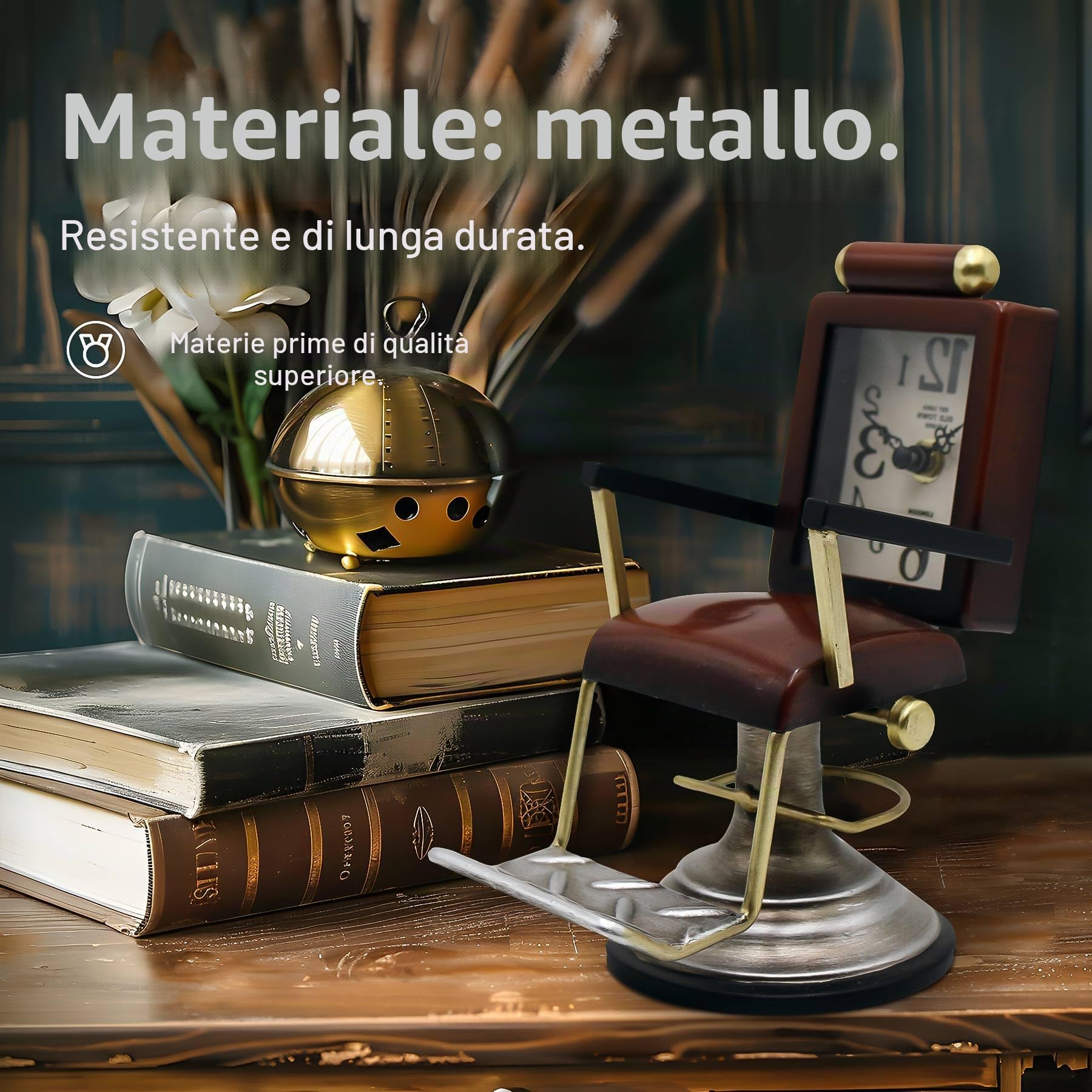 YOUKI Orologio da tavolo decorativo da barbiere, regalo per parrucchieri