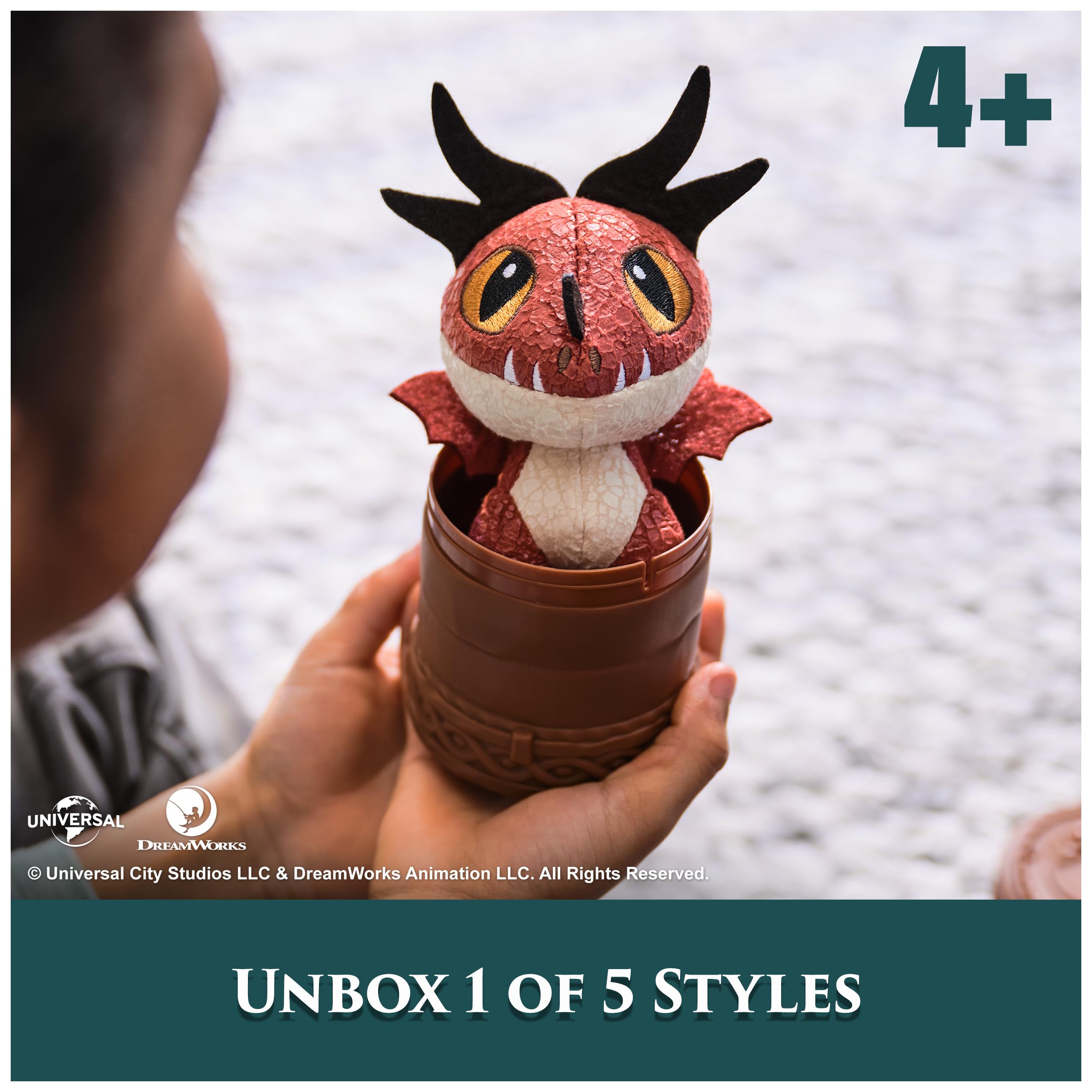 Dreamworks Dragons Jak wytresować smoka, pluszowa zabawka Mini Surprise, 8 cm smok, zabawki-niespodzianki, dziecięce zabawki dla chłopców w wieku od 4 lat (style mogą się różnić)