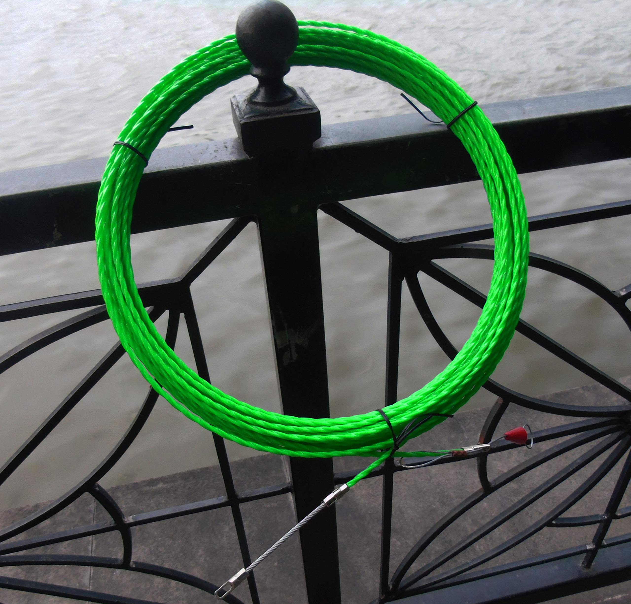 Cable eléctrico de 20 m para tirar de la línea de alambre (20 m, diámetro verde, 4,5 mm)