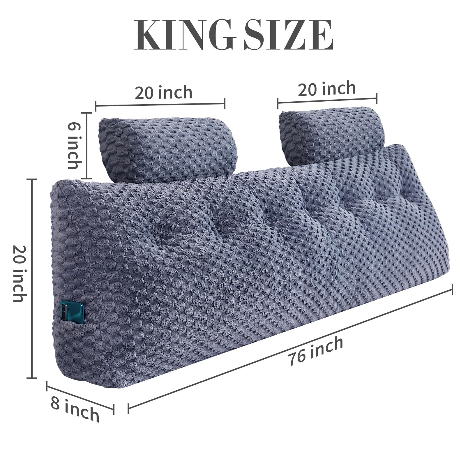 Large Headboard Pillow Triangular Headboard Wedge Pillow with Head
