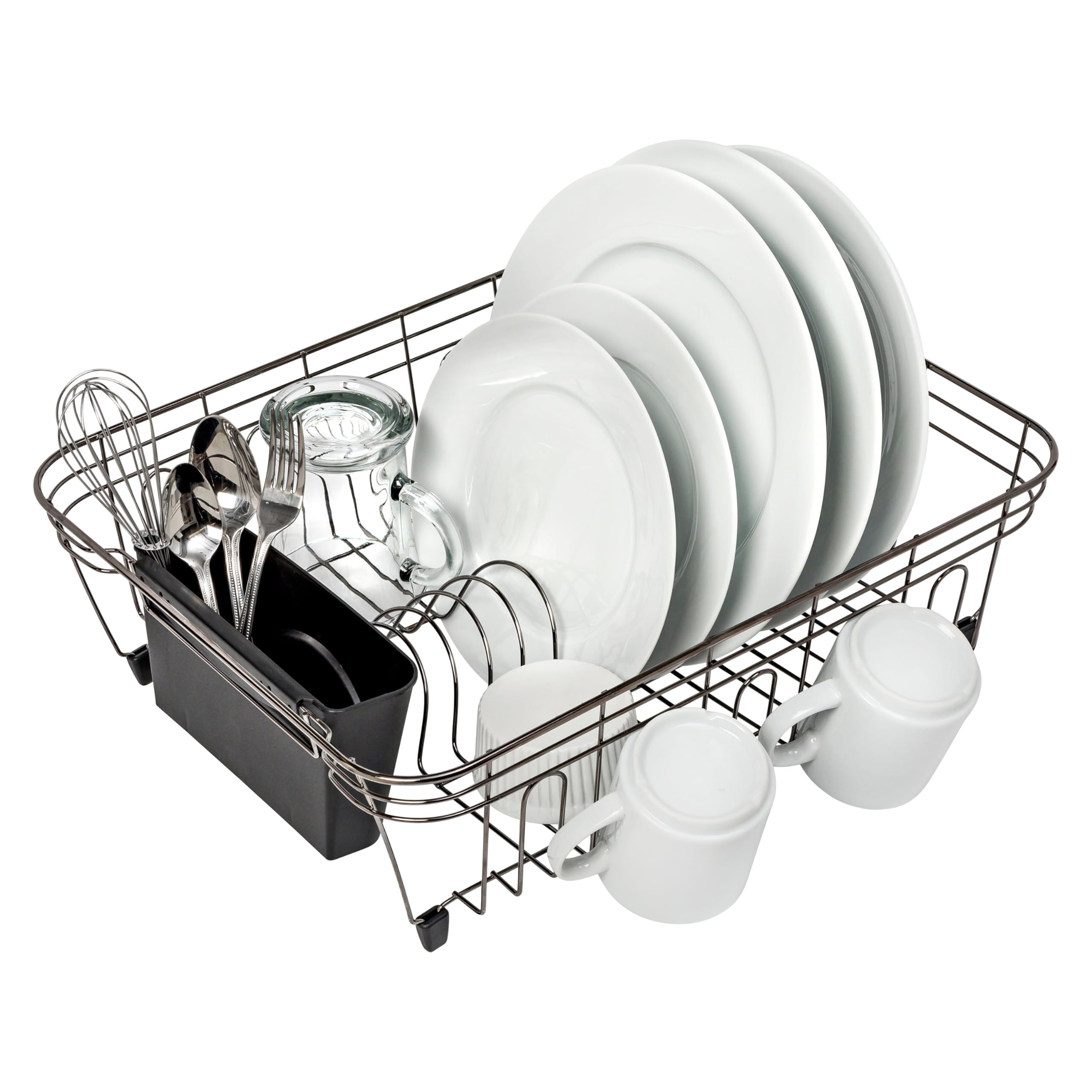 Amazon.com - Honey-Can-Do Wire Dish Drying Rack, Chrome with Black Tray ...