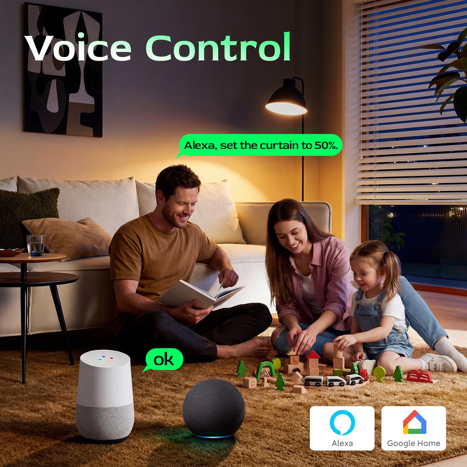BSEED Alexa włącznik światła z 2-krotnym włącznikiem rolety, sterowanie roletą Wi-Fi, 1-drożny, przełącznik dotykowy WiFi, podwójny przełącznik żaluzji, kompatybilny z aplikacją Smart Life/Tuya, Alexa
