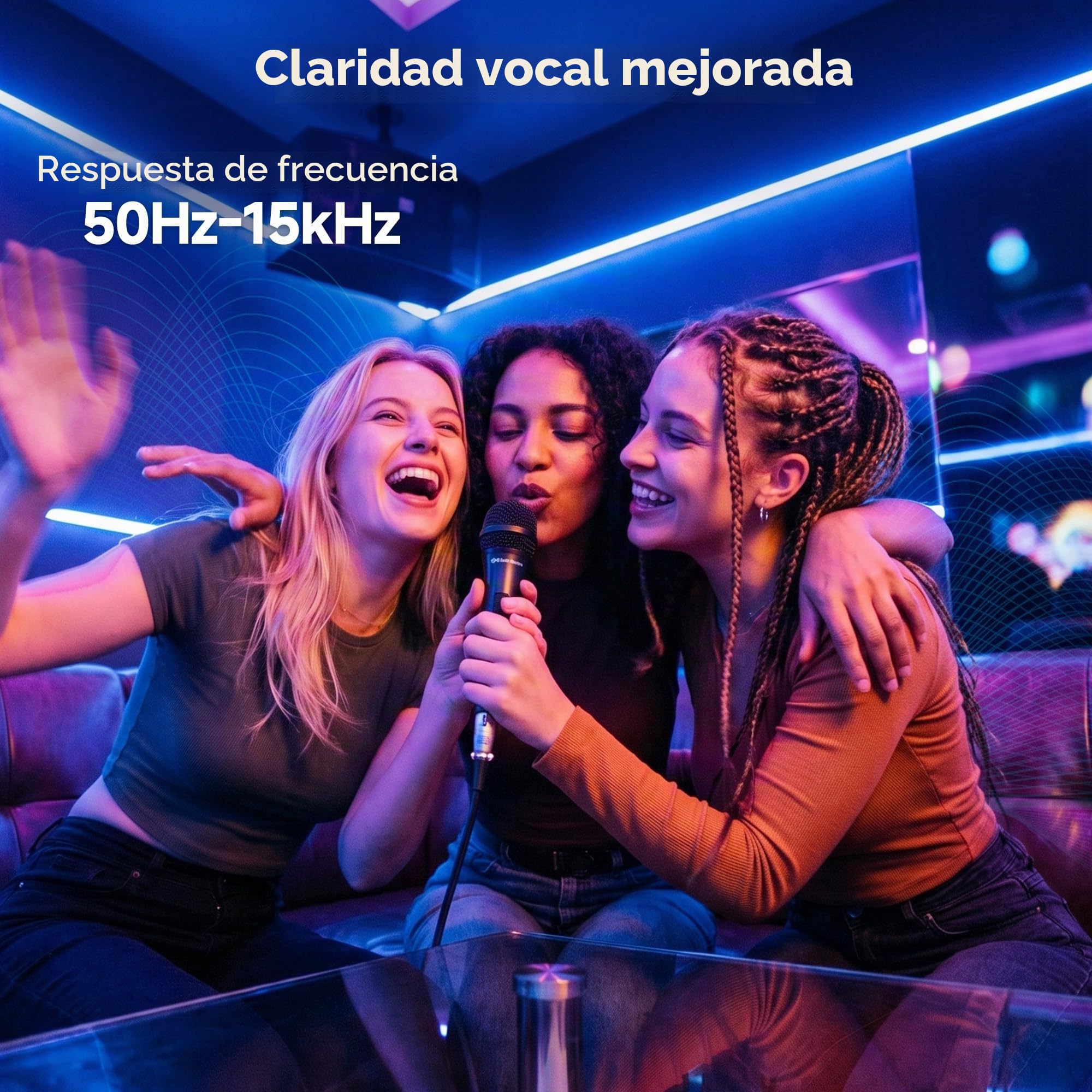 Cable Matters Paquete de 2 micrófonos vocales dinámicos cardioides con Cable de 4,5 m, 6,35mm micrófono de Canto con Cable/micrófono de máquina de Canto Karaoke