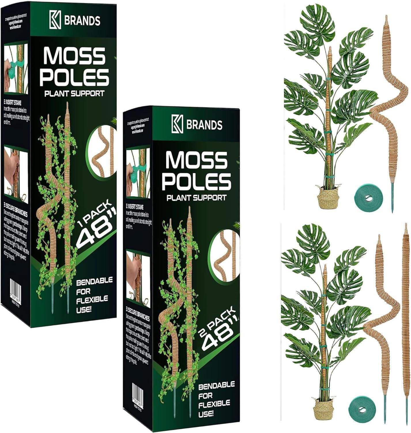 Amazon.com : K-Brands 3 Pack Bendable Moss Pole 1 Pack 48''+ 2