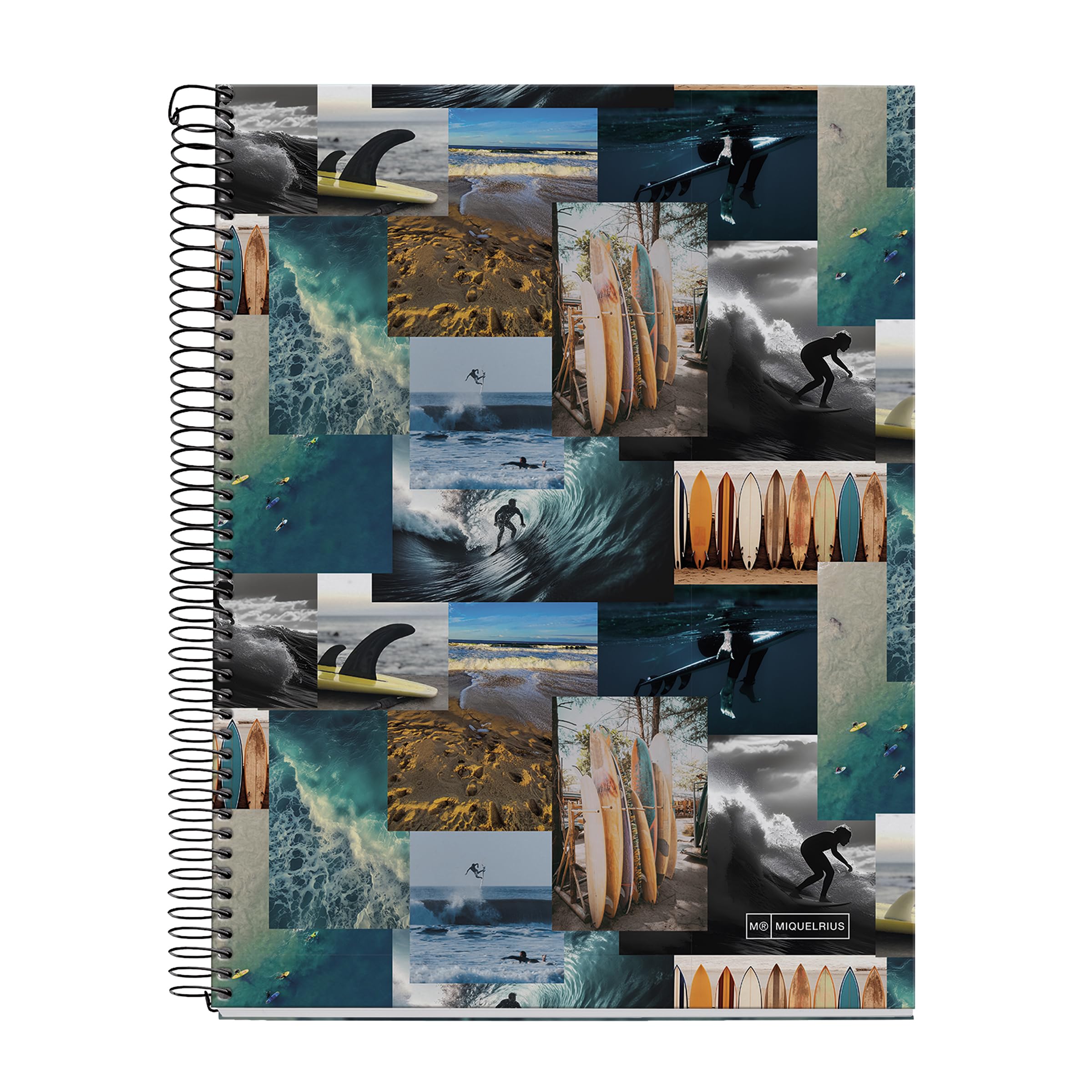 Miquelrius - A4 notebook, 5 mm grid, hardcover notebook, A4 notebook with 120 micro-perforated sheets, A4 notebook with 4 colours to organize, Extra Opaque paper 70 g/m², 4 holes for filing