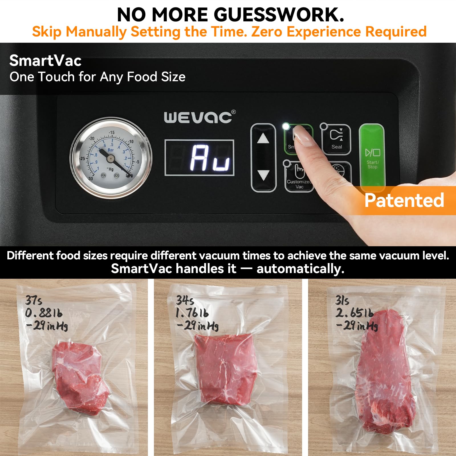 Wevac CV12 Pro urządzenie do pakowania próżniowego, pręt uszczelniający 30,5 cm, automatyczny czas próżniowy, głęboka komora z łatwą do czyszczenia konstrukcją, jakość handlowa do mięsa, płynów, zup